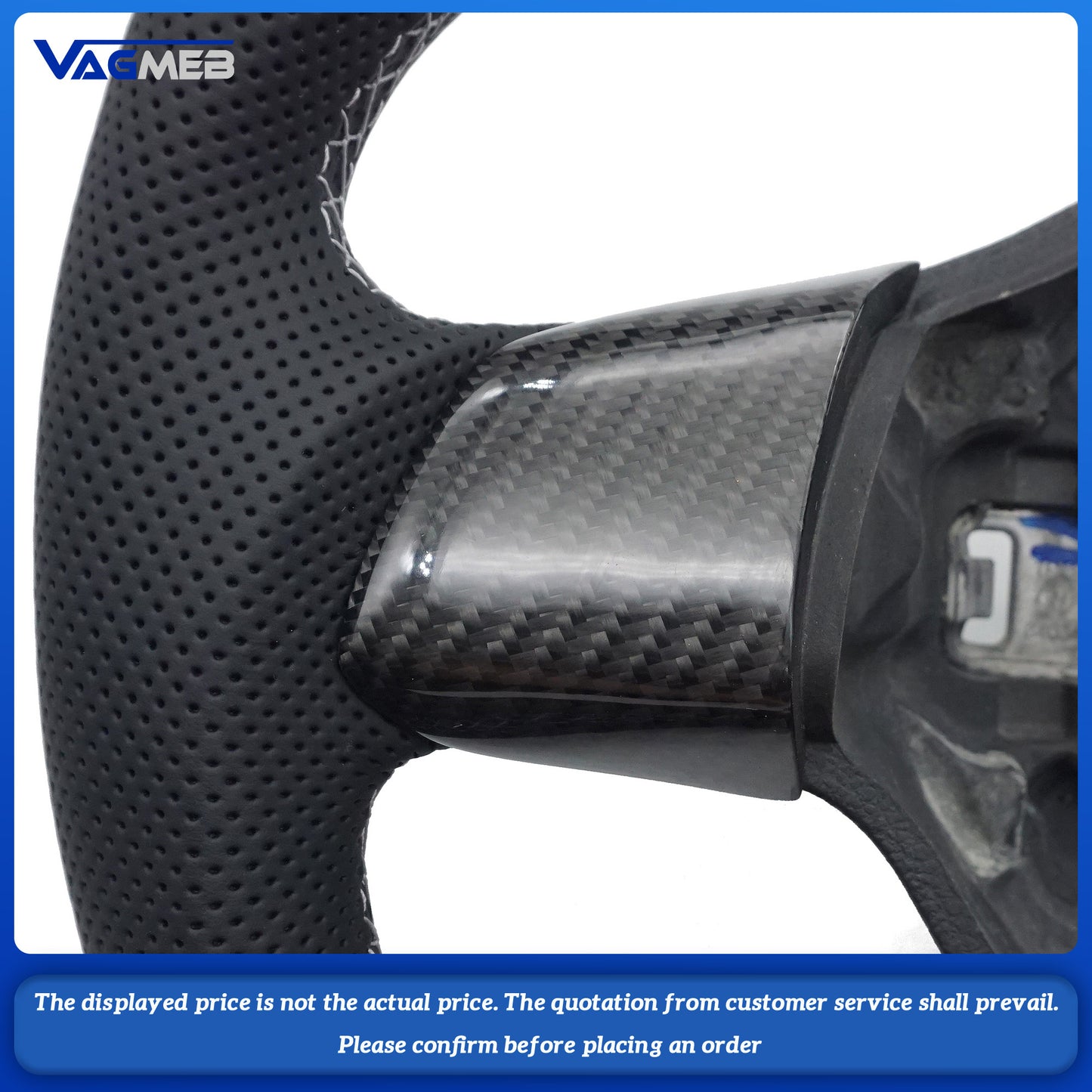 For VW Golf 6 GTI Golf MK6 GTI Custom carbon fiber leather semi-perforated leather steering wheel Customized styles