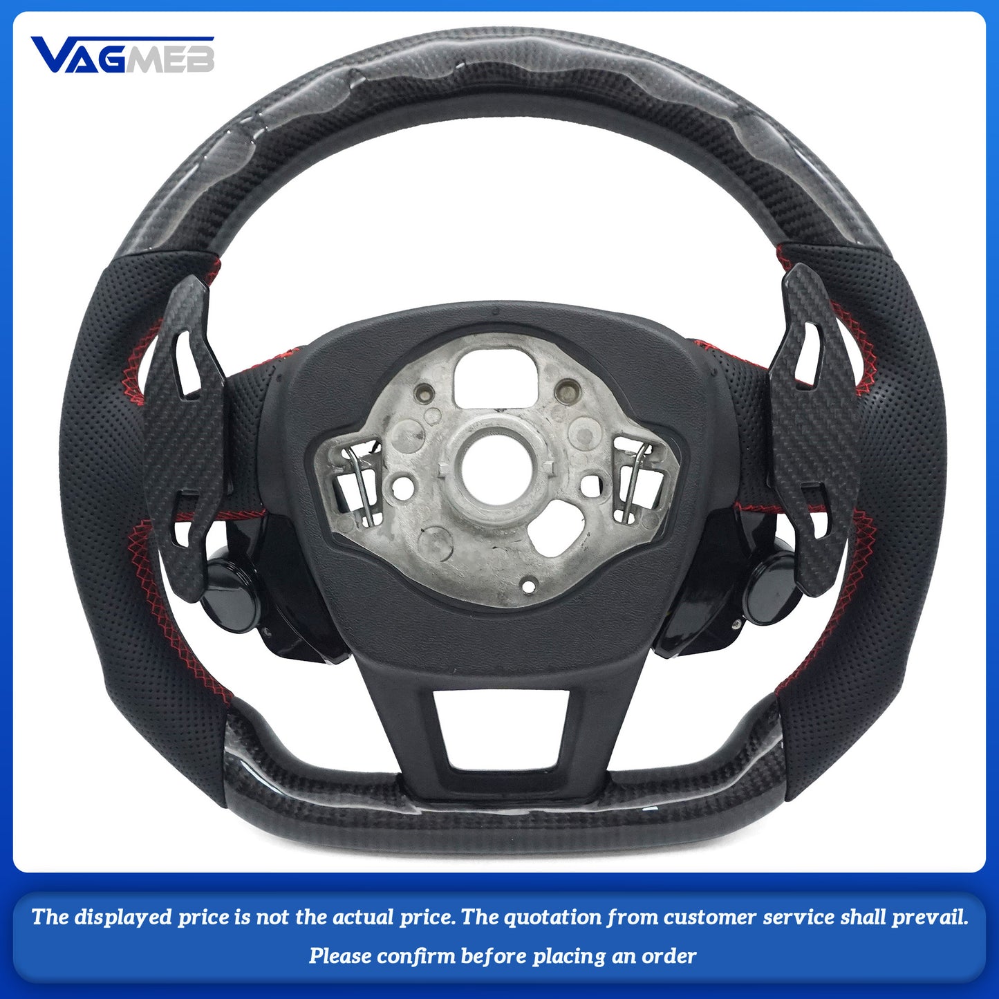 Car Interior Forged LED Carbon Fiber Steering Wheel For RS LOGO A6C8