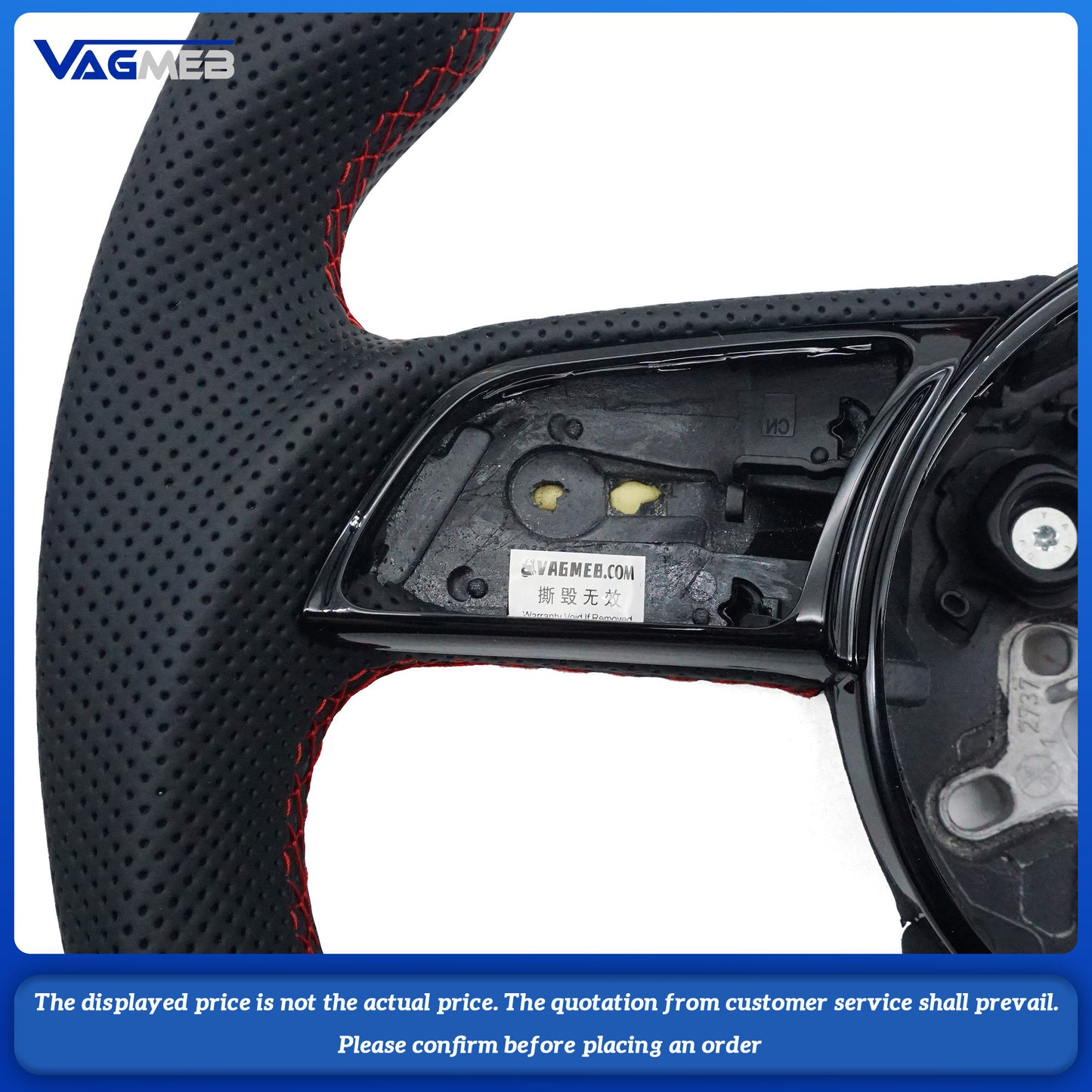For Audi A4 B9 A3 8V2 A5 leather perforated alcantara Custom style steeringwheel with S or RS or Sline logo and thread colour