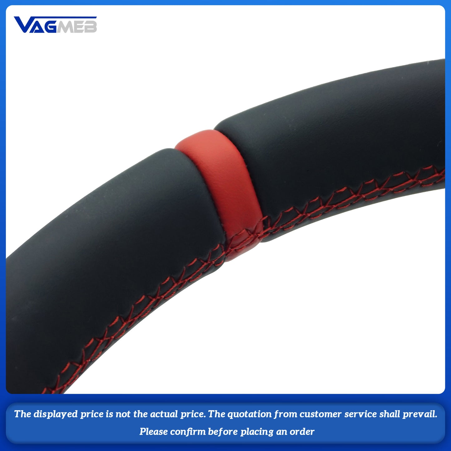 For Audi Sline LOGO A4B9, semi-suede, red line, red skin, straightened label, no buttons, no paddles