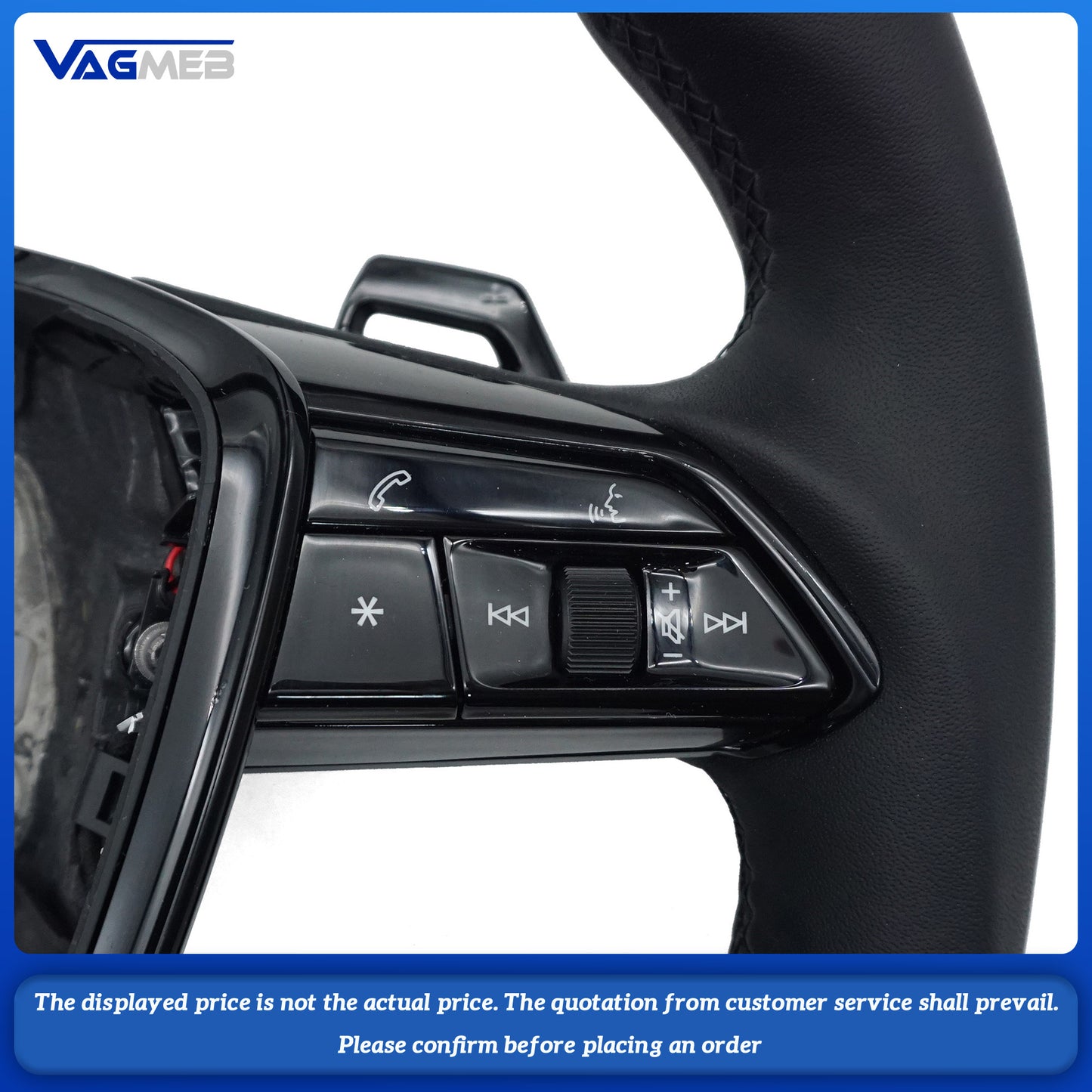 For Audi S standard A6C8 carbon fiber leather black line steering wheel assembly with heating and airbag