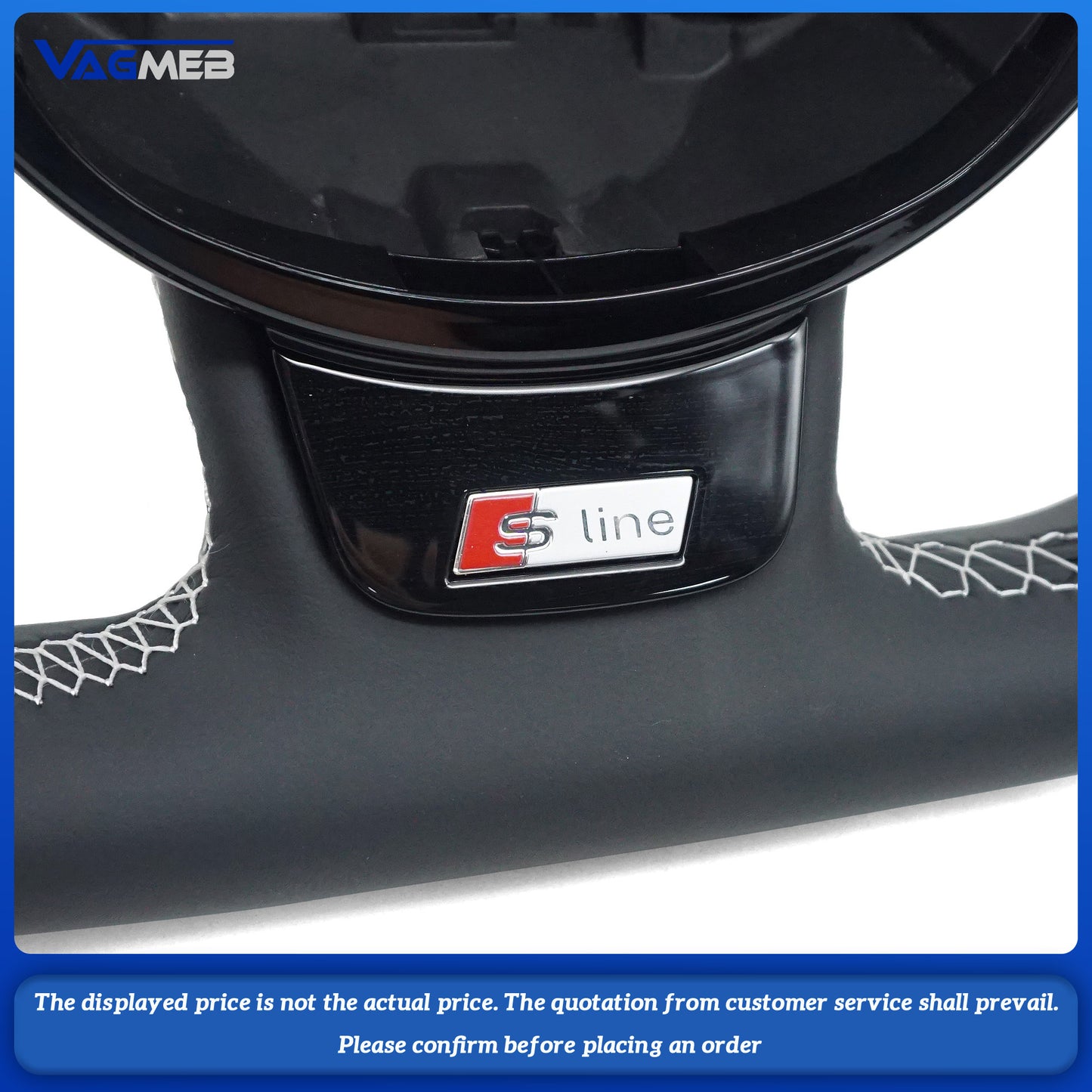 For Audi SLINE logo A3 8V A4 B8 steering wheel stitching color can be customized