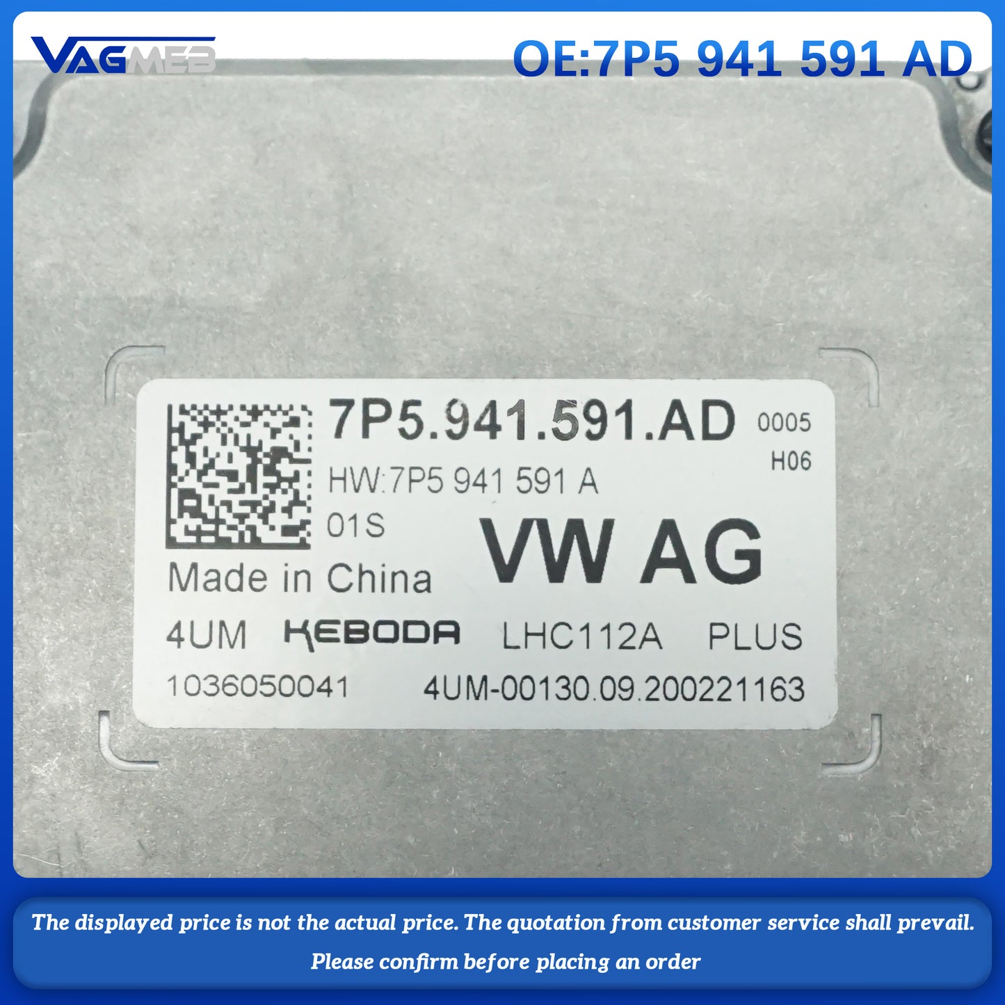 LED Headlight Control Unit Power Module For VW Golf Seat Skoda 7P5 941 791AD