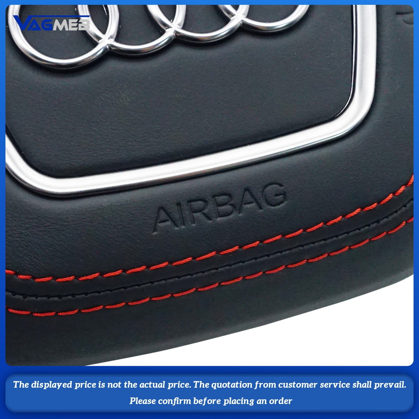 Dyed red thread Steering wheel airbag cover multifunction steering wheel For Audi Q3 FY Dyed red thread