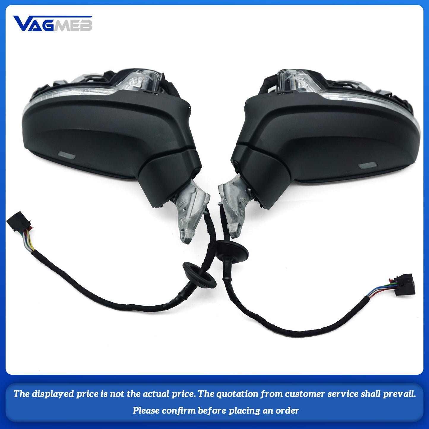 For VW Tiguan MK2 folding rearview mirror with lens heating half assembly