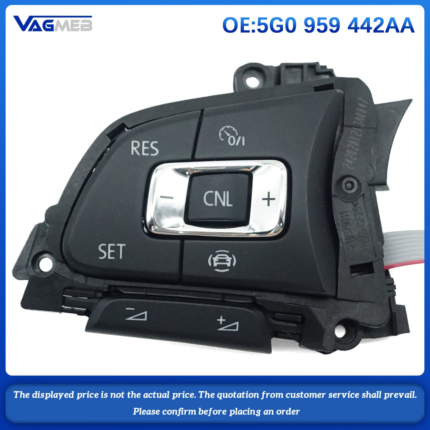 For VW Steering Wheel Cruise Control Switch Only Left Side Only 5G0 959 442AA