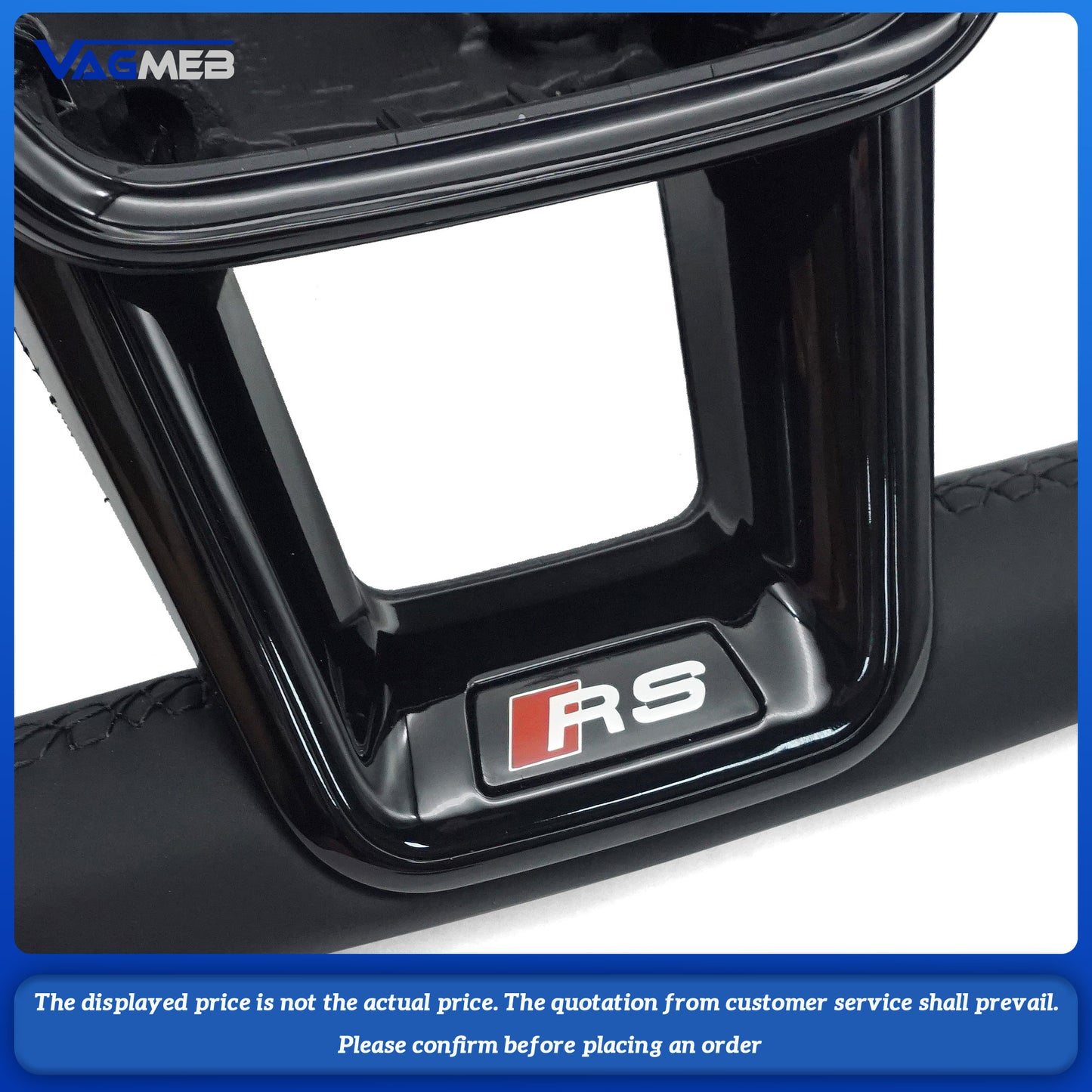 For Audi A6 RS6 C8 Pemi Perforated Leather Blat Bottomed Sports Steering Wheel With Heating