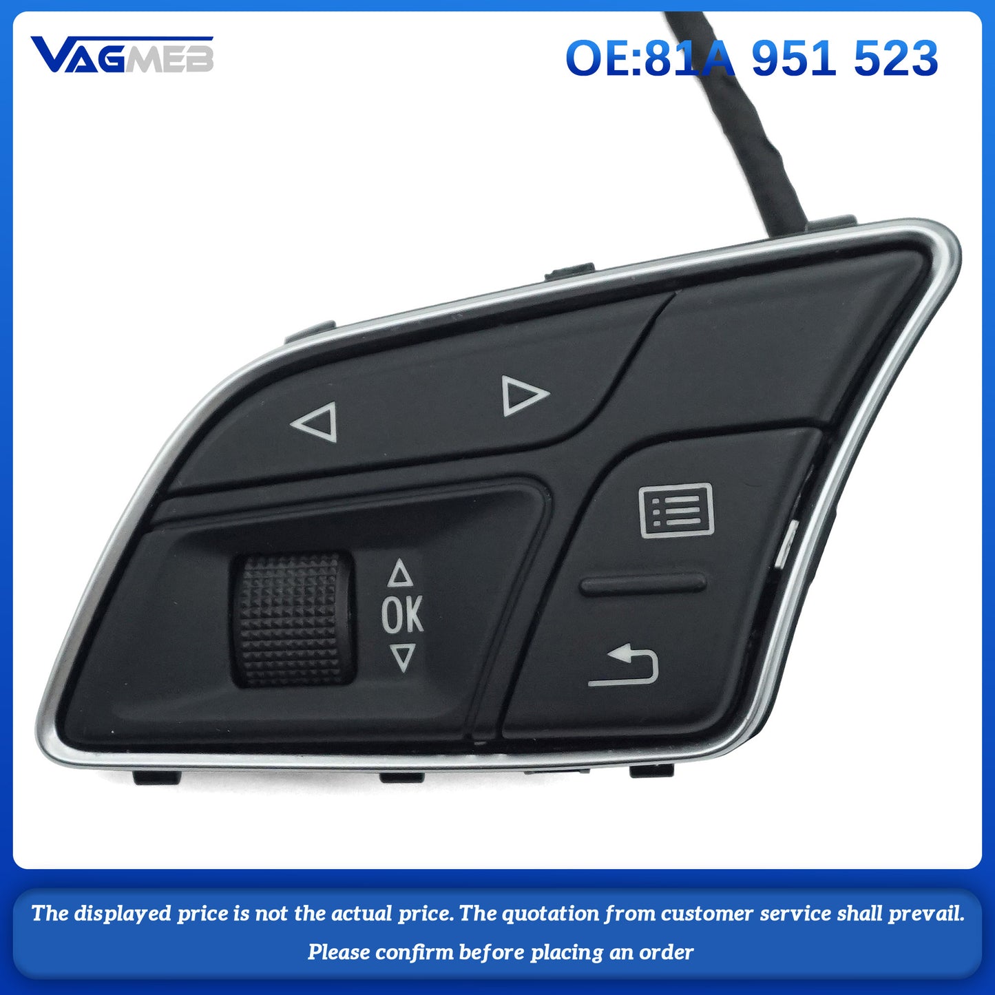 For Audi A3 Q2 Multifunctional Steering Wheel Key Button Assembly 81A 951 523