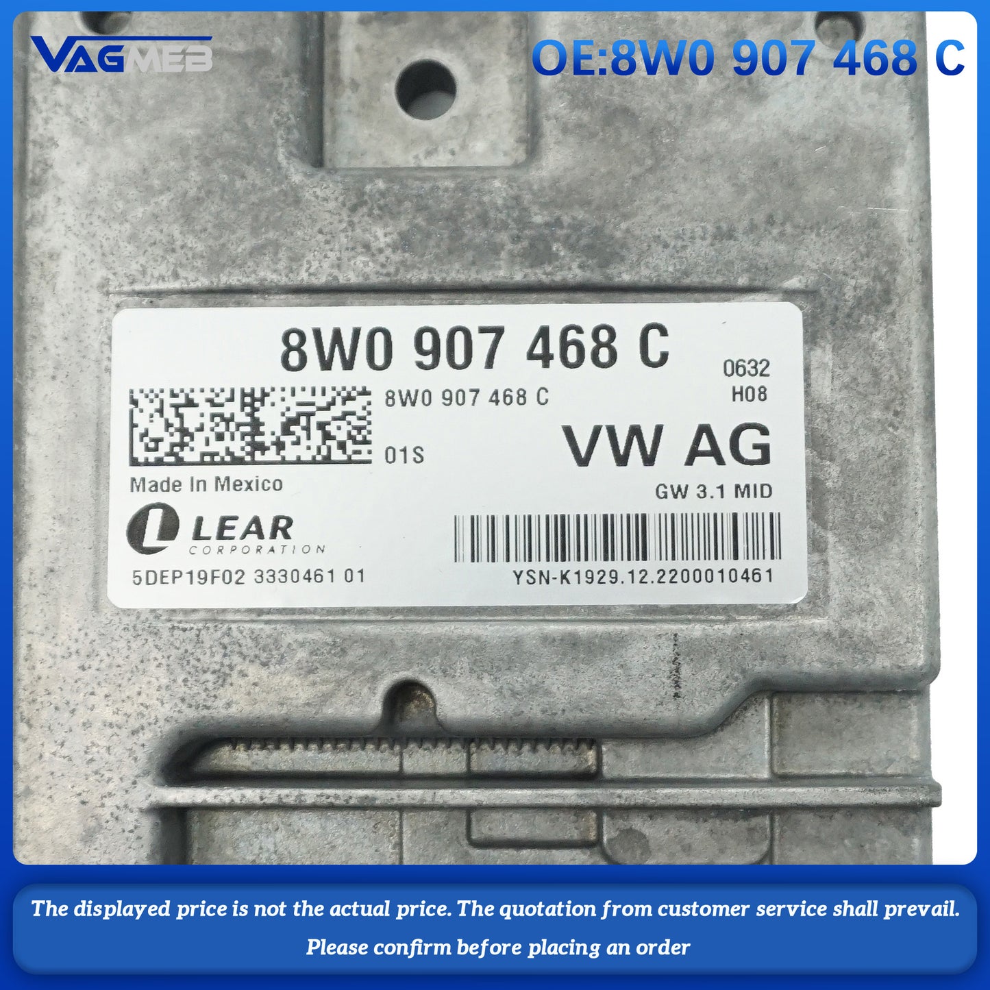 Car Gateway Network Control Module For Audi A4 Q5 A5 Sportback 2.0L AWD 2021-2022 8W0 907 468 C