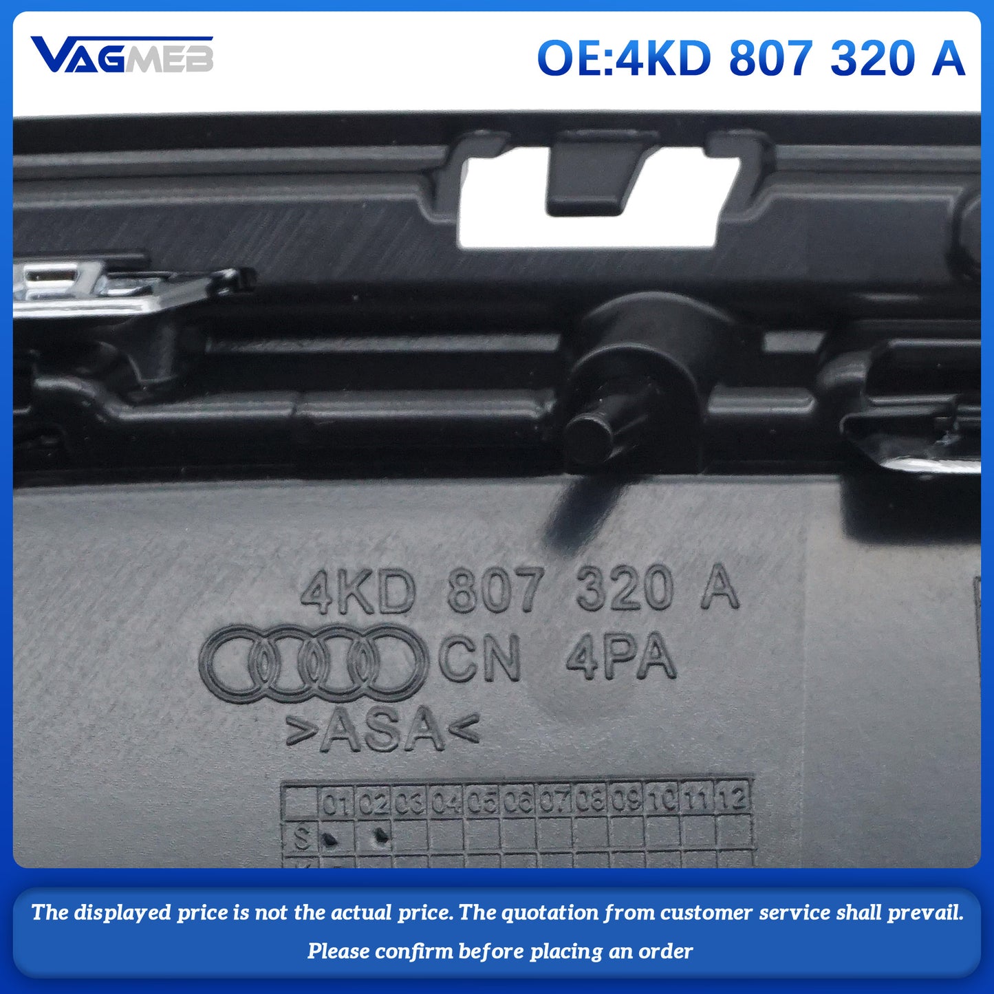 4KD 807 320 A Tailpipe Plate Rear Bumper Deflector Plate Bright Strip Plug Cover Frame for Audi A6L C8 2019-2022