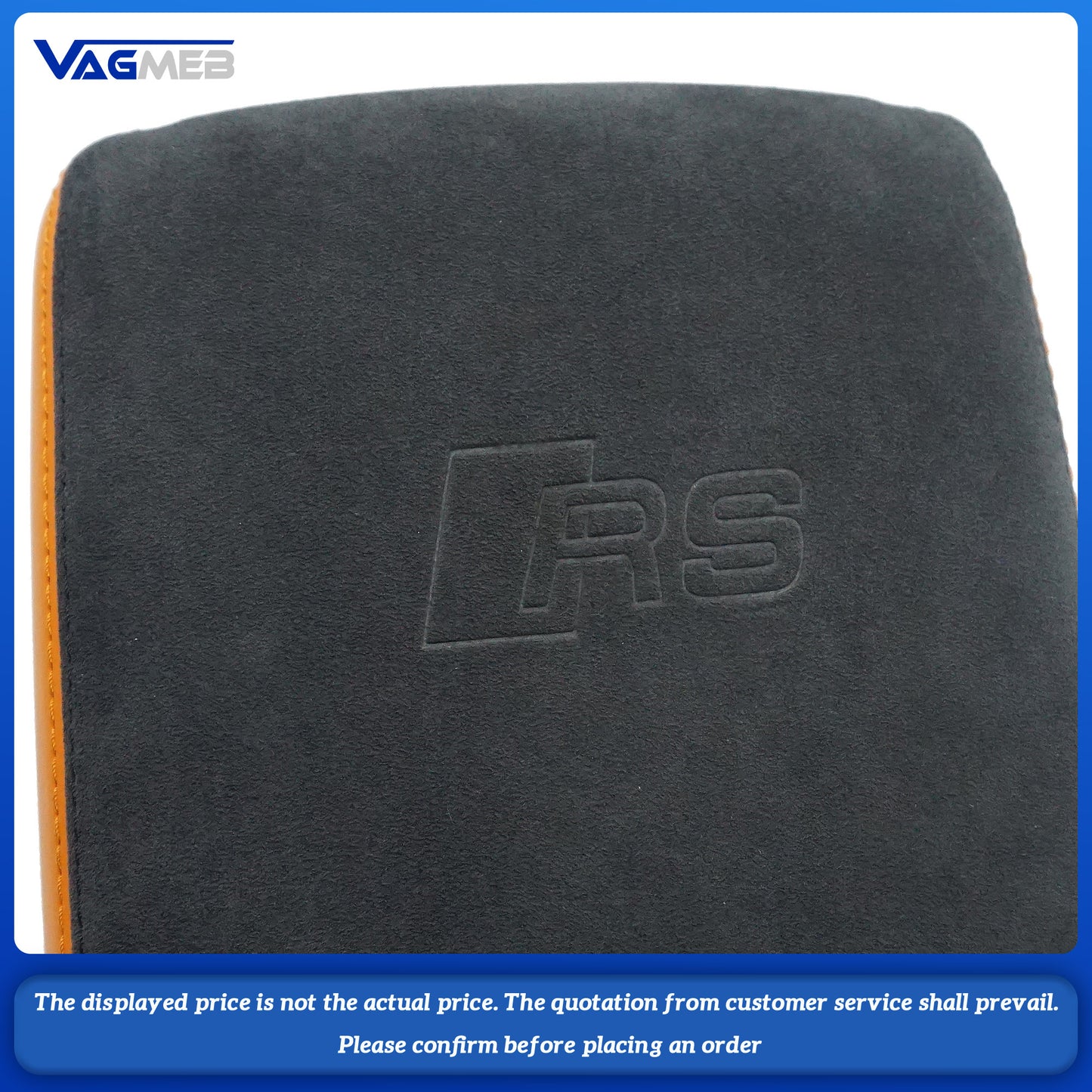 Car Armrest Box Leather Protective Cover For Audi A4 B9 Central Control Armrest Decoration Auto Accessories RS LOGO