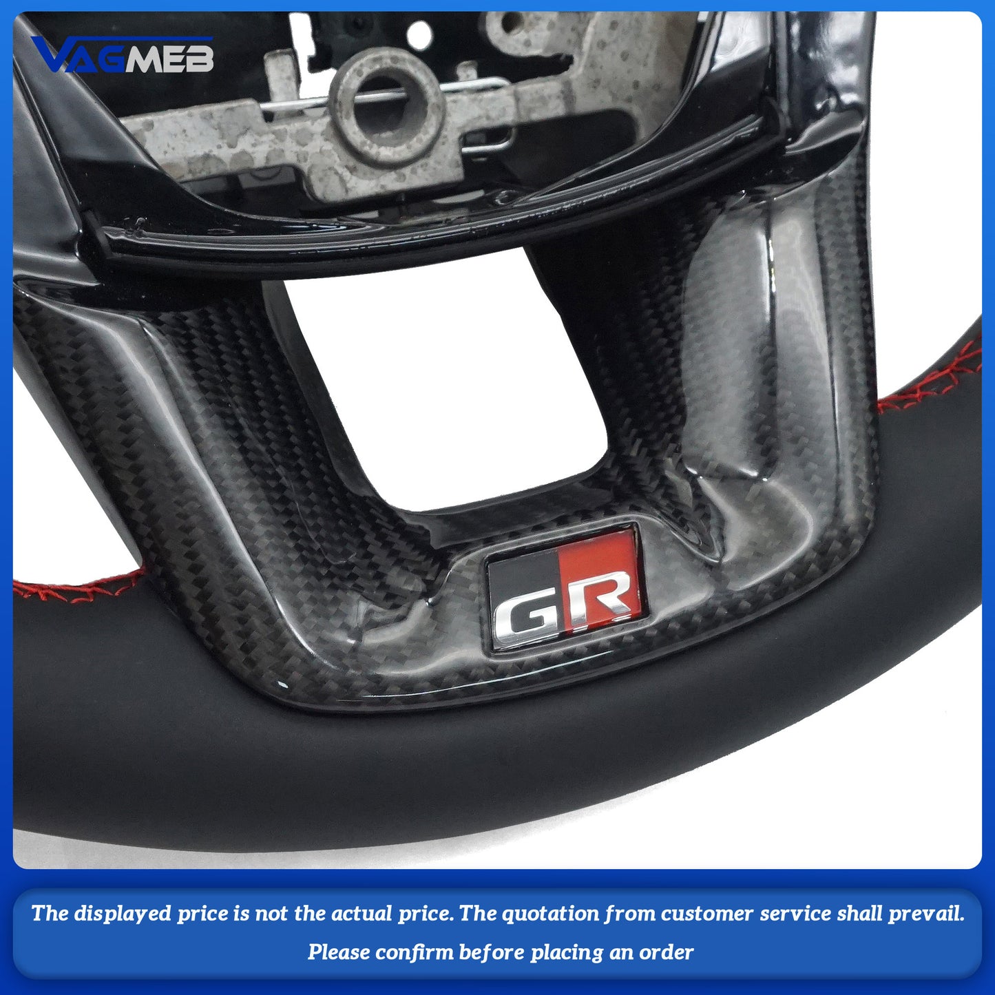 Perforated leather sports steering wheel suitable For Toyota Hilux Revo Fortuner GR steering wheel
