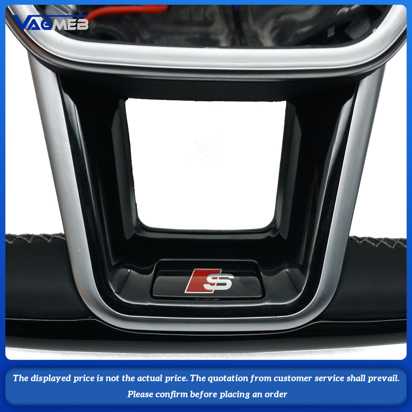 For Audi S logo A6C8 peachwood grey line heated paddle button steering wheel