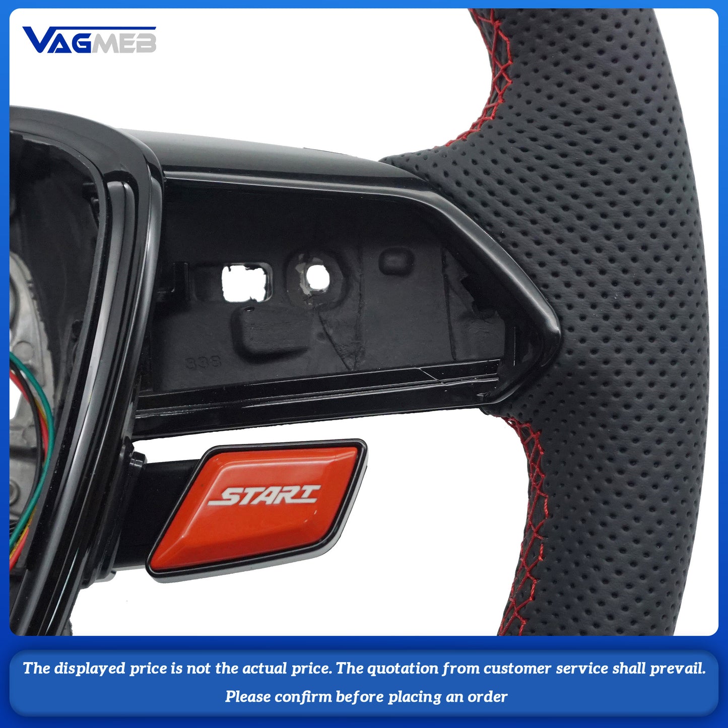 For Audi RS Logo A6C8 carbon fiber red stripe with small rocket