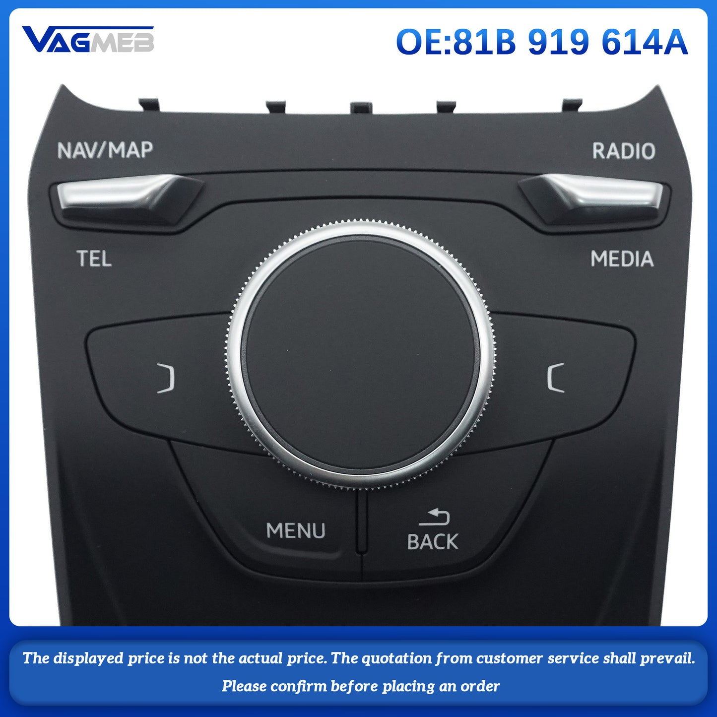 For Audi Q2L Multimedia panel MMI panel volume adjustment control panel Central control multimedia switch knob 81B 919 614A
