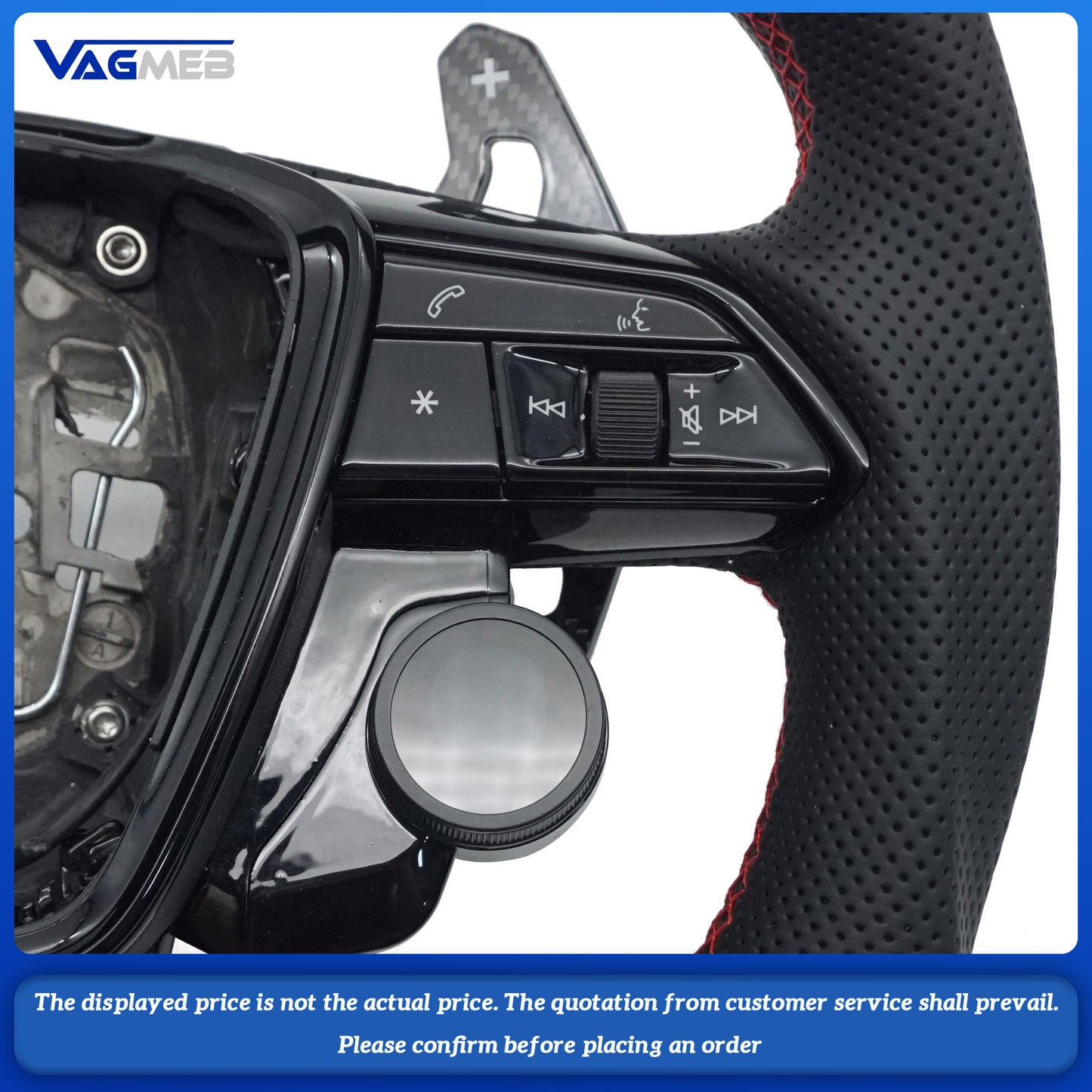 Car Interior Forged LED Carbon Fiber Steering Wheel For RS LOGO A6C8