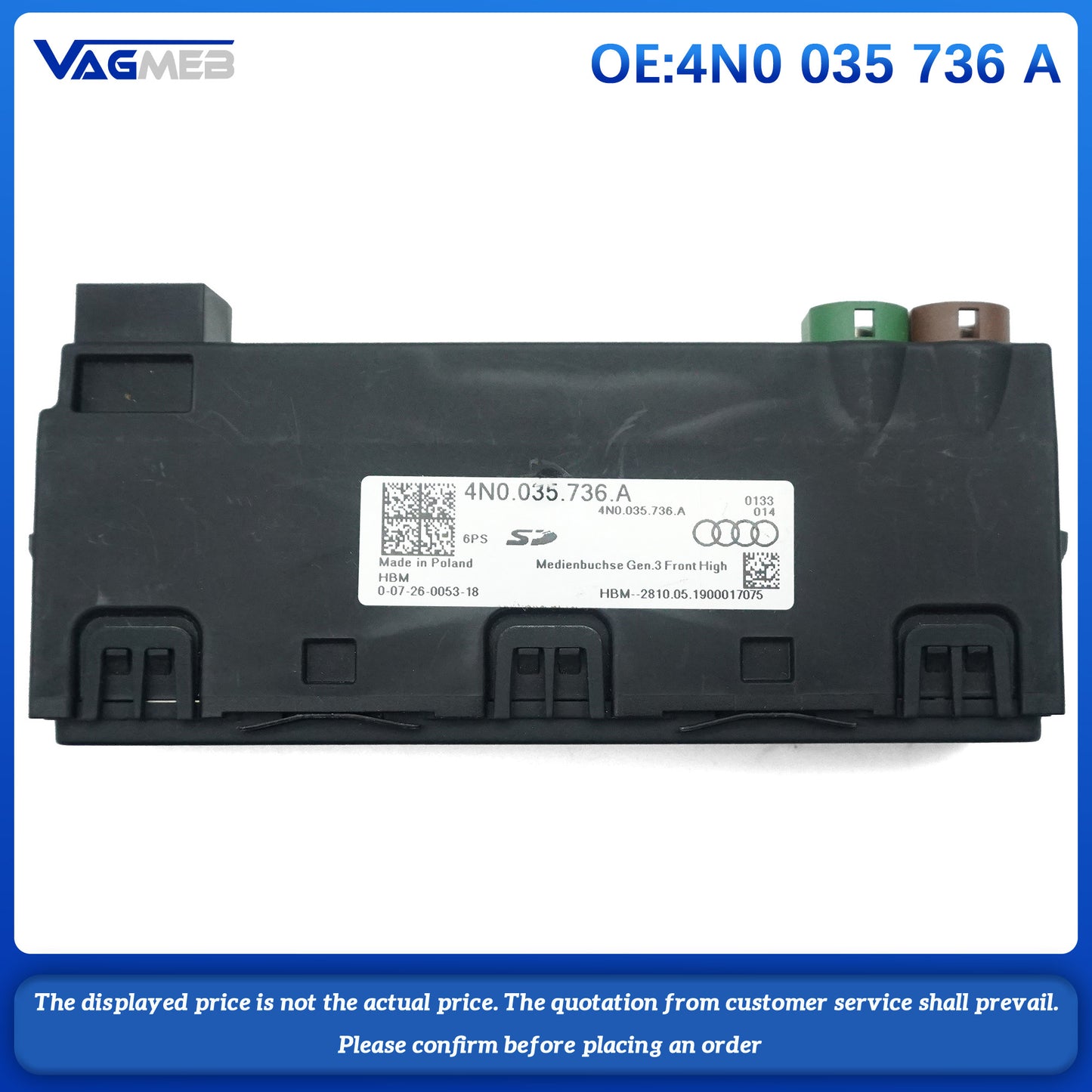 For Audi A6L C8 CARPIAY switch 4N0 035 736A