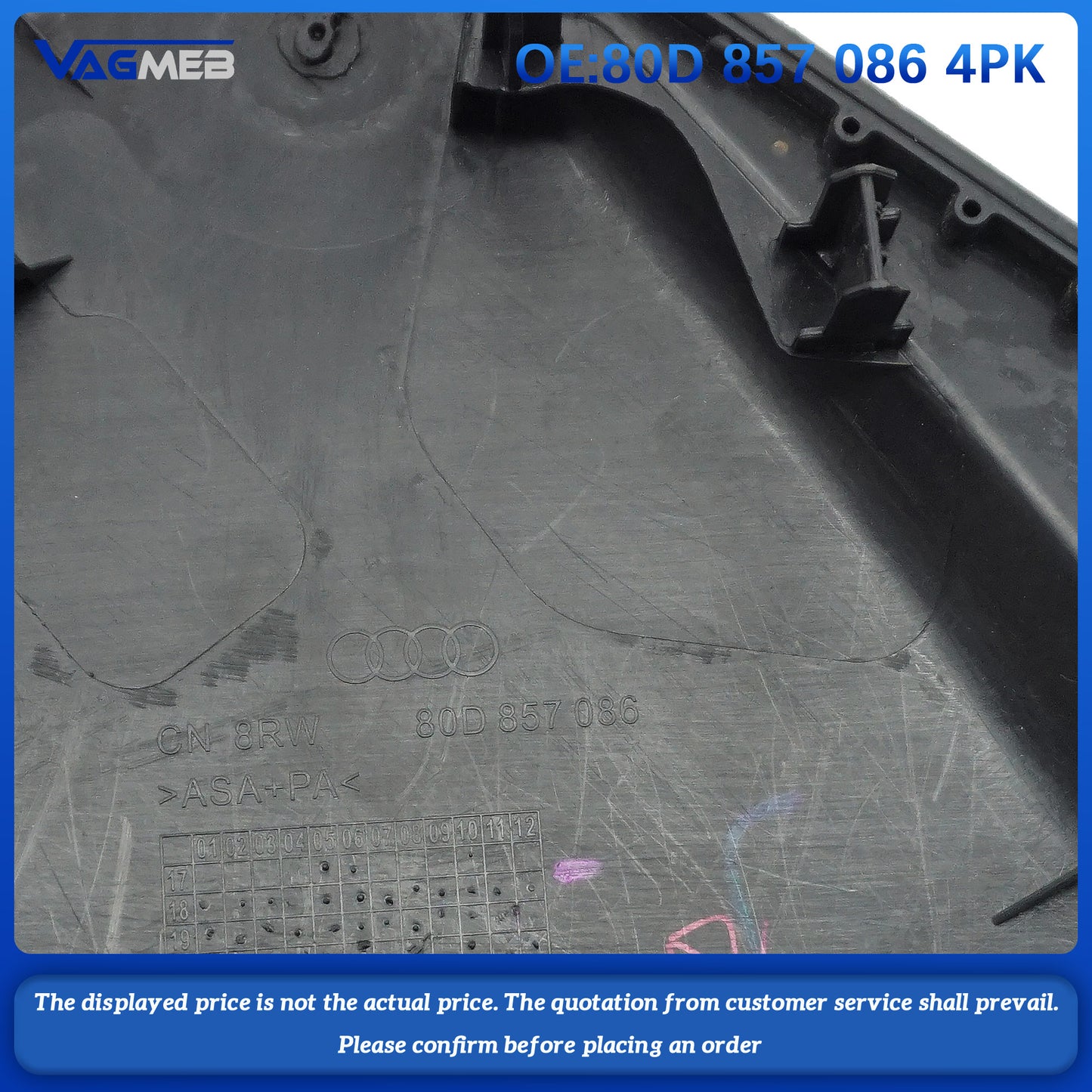 For Audi Q5FY dashboard cover 80D 857 085 086 4PK