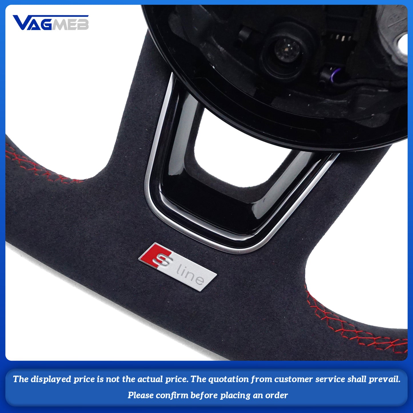 For Audi Sline logo A1 A3 8V A4 B8 B9 A5 S3 S4 S5 RS3 RS4 RS5 Punching Multicolor line steering whee
