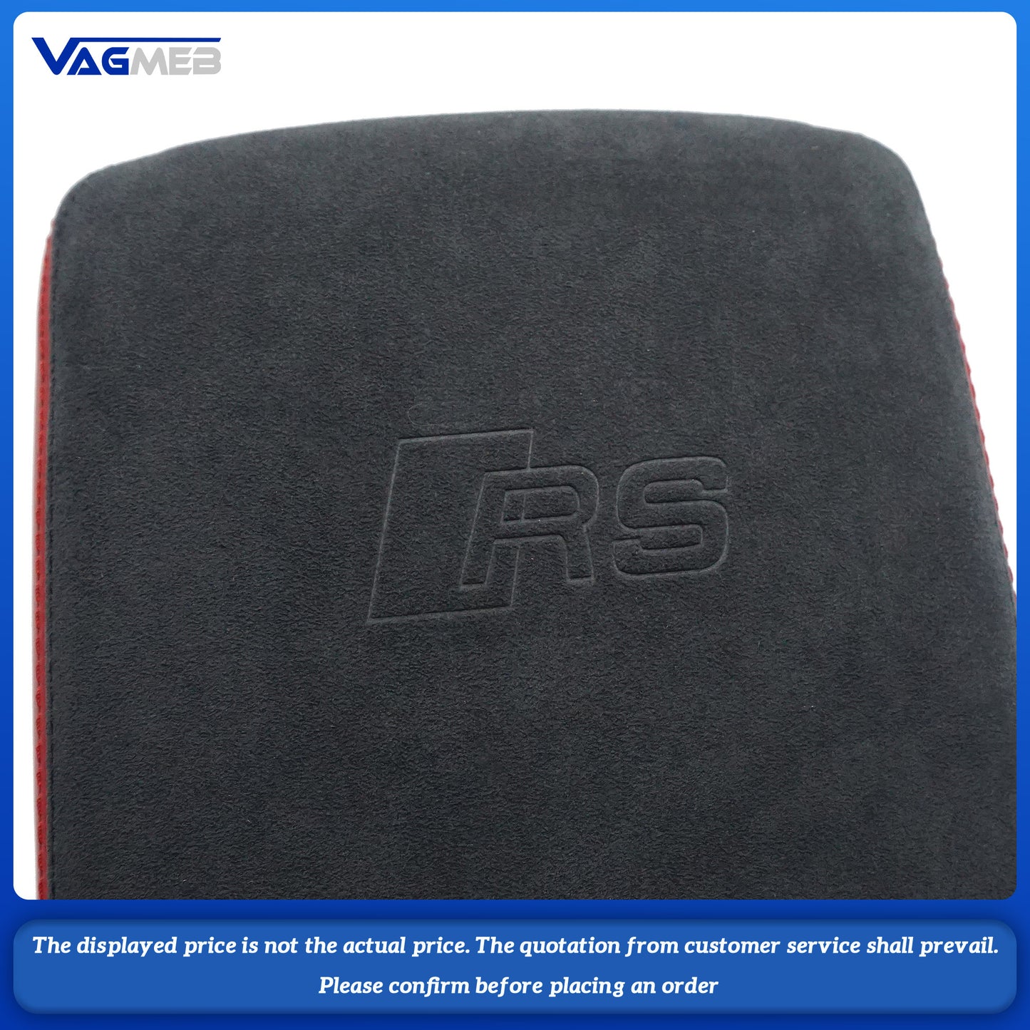 Car Armrest Box Leather Protective Cover For Audi A4 B9 Central Control Armrest Decoration Auto Accessories RS LOGO