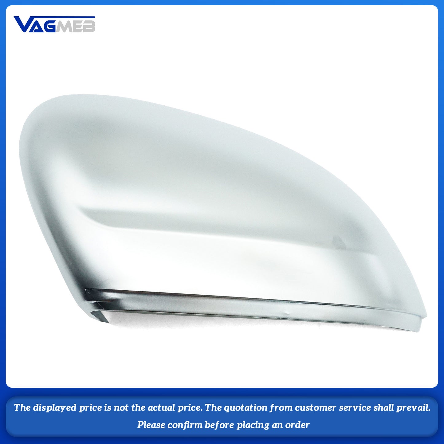1Pair Matte Chrome Rearview Side Mirror Cover House Cap Shell Lid For VW Passat B8
