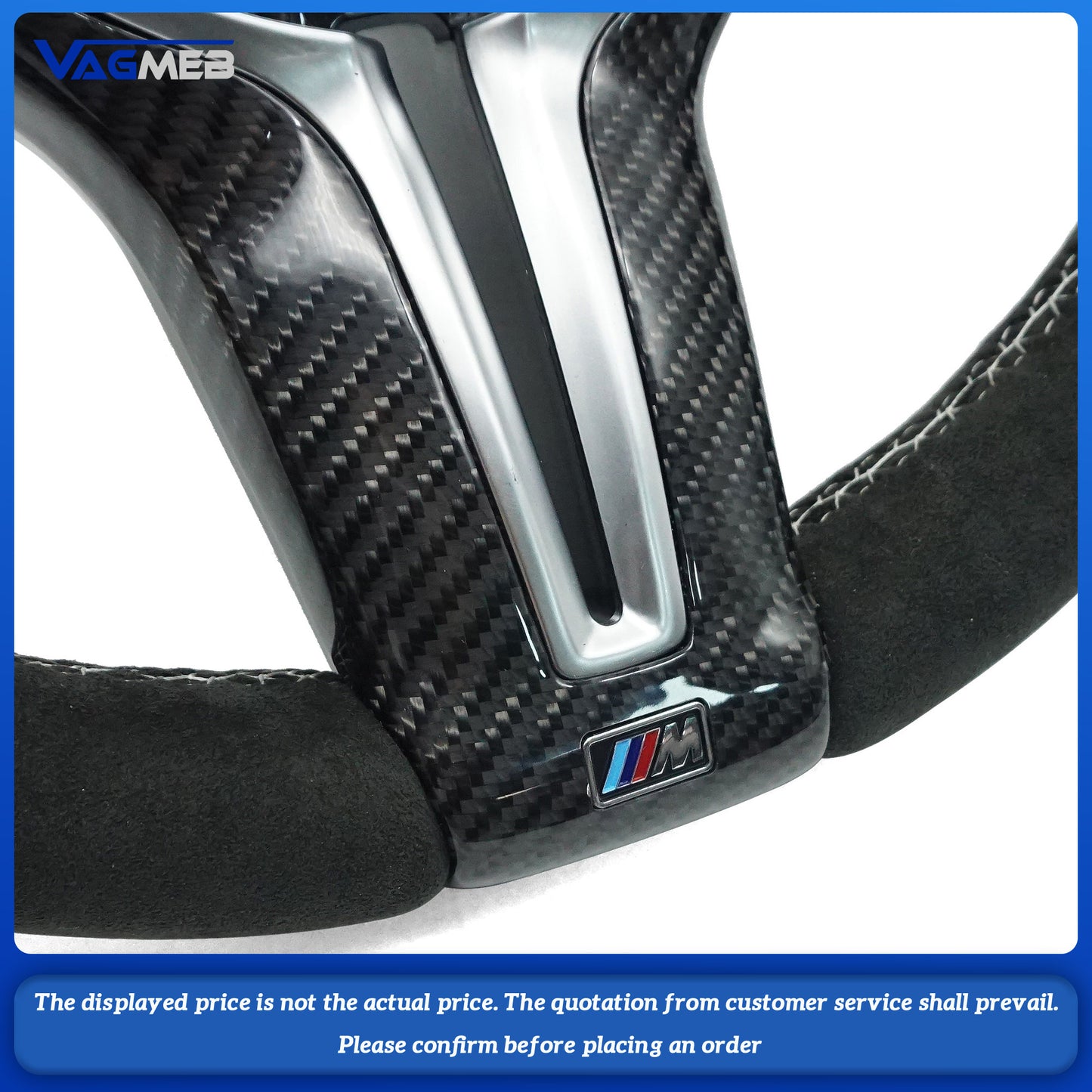 For BMW M M3 F10 F11 F13 F15 F20 F21 F22 F25 F01 F02 F03 F30 F31 F32 F35 F36 F48 Alcantara leather M sport steering wheel
