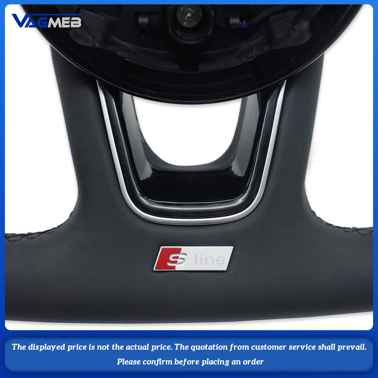 Half perforated leather flat bottomed sports steering wheel with heating,For Audi A4 B9 A3 A5 RS3 RS4 RS5