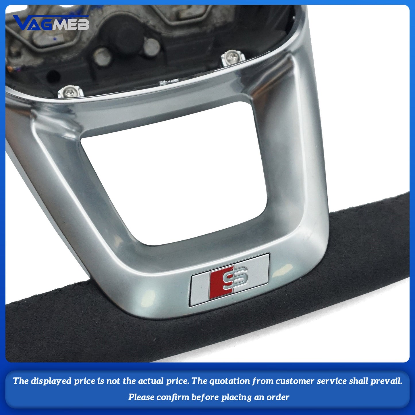 For Audi S Logo Q3 Q5 Q7 RSQ3 RSQ5 RSQ7 SQ5 SQ3 SQ7 custom all alcantara Steering wheel bottom Multi-color lines