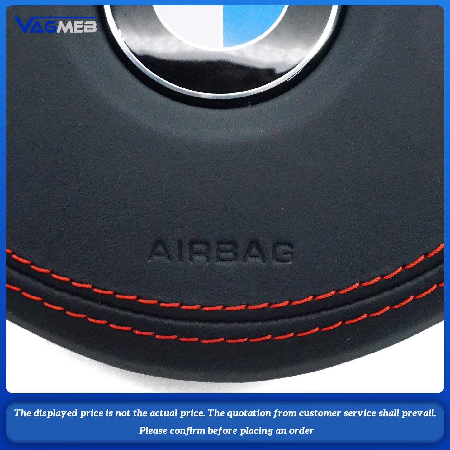 Dyed red thread Steering wheel airbag cover multifunction steering wheel For BMW M5 Dyed red thread
