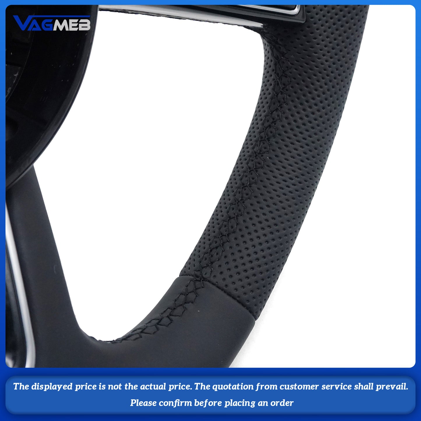 Half perforated leather flat bottomed sports steering wheel with heating,For Audi A4 B9 A3 A5 RS3 RS4 RS5
