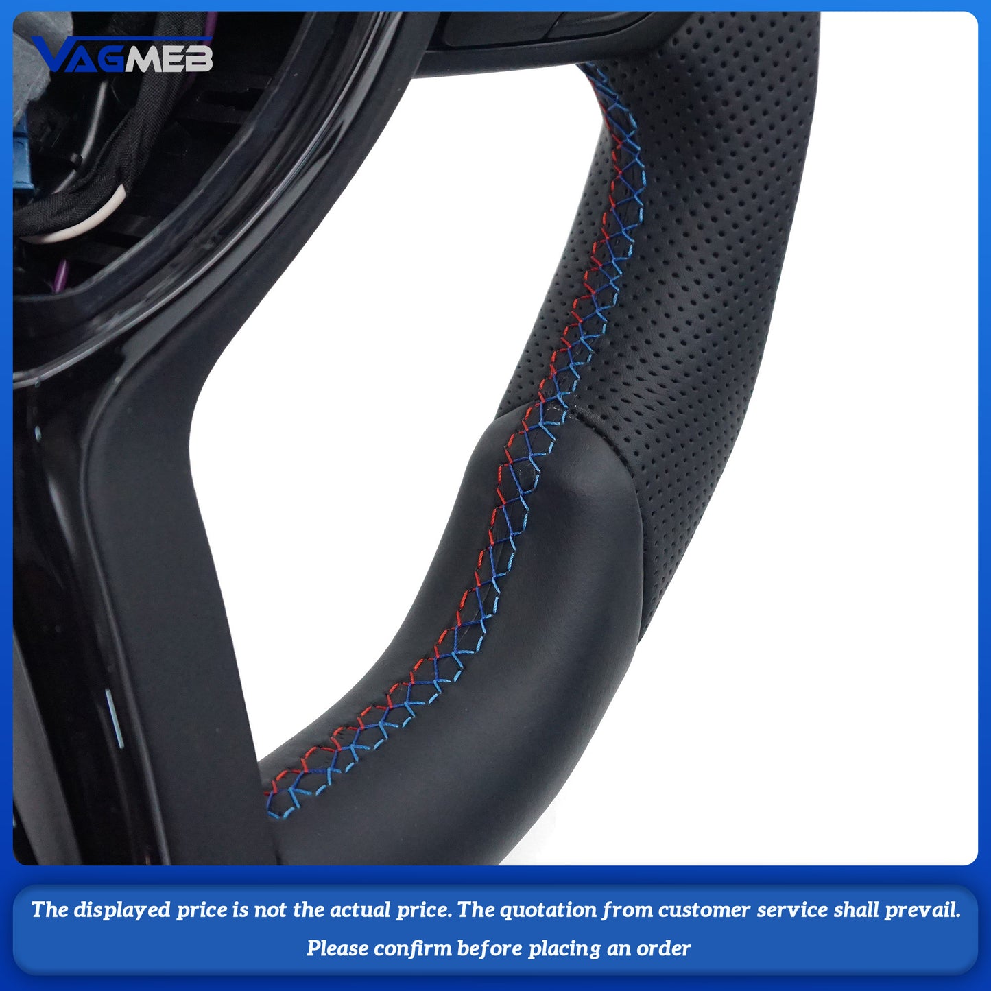 Leather material sports car steering wheel M LOGO For BMW F20 F07 F01 E46 E60 E90 M3 M4 M5 M630 F31 F32 F10,Car Accessories