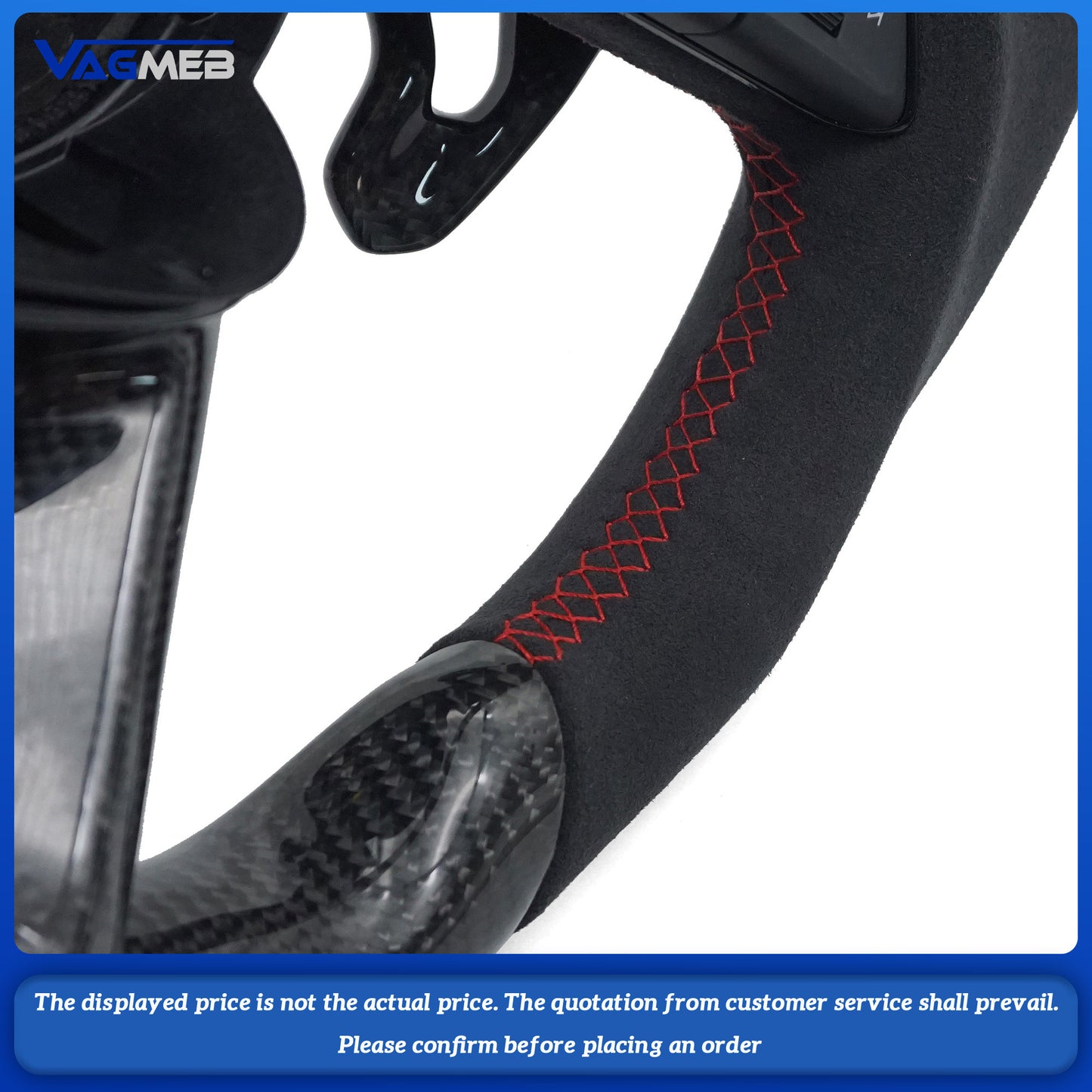 Carbon fiber Alcantara multifunctional flat bottomed steering wheel with paddle shifters for Audi Q5 FY, Car Accessories