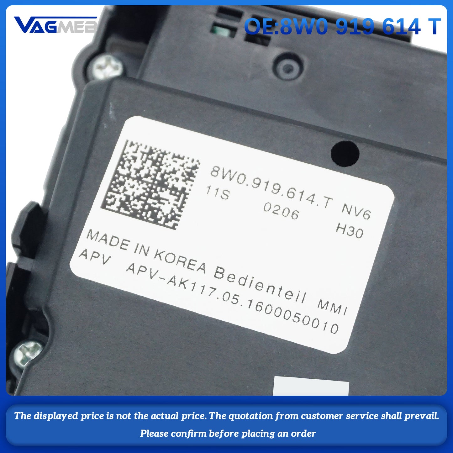 For Audi A4 B9 B10 high-end tablet, multimedia panel 8W0 919 614 T