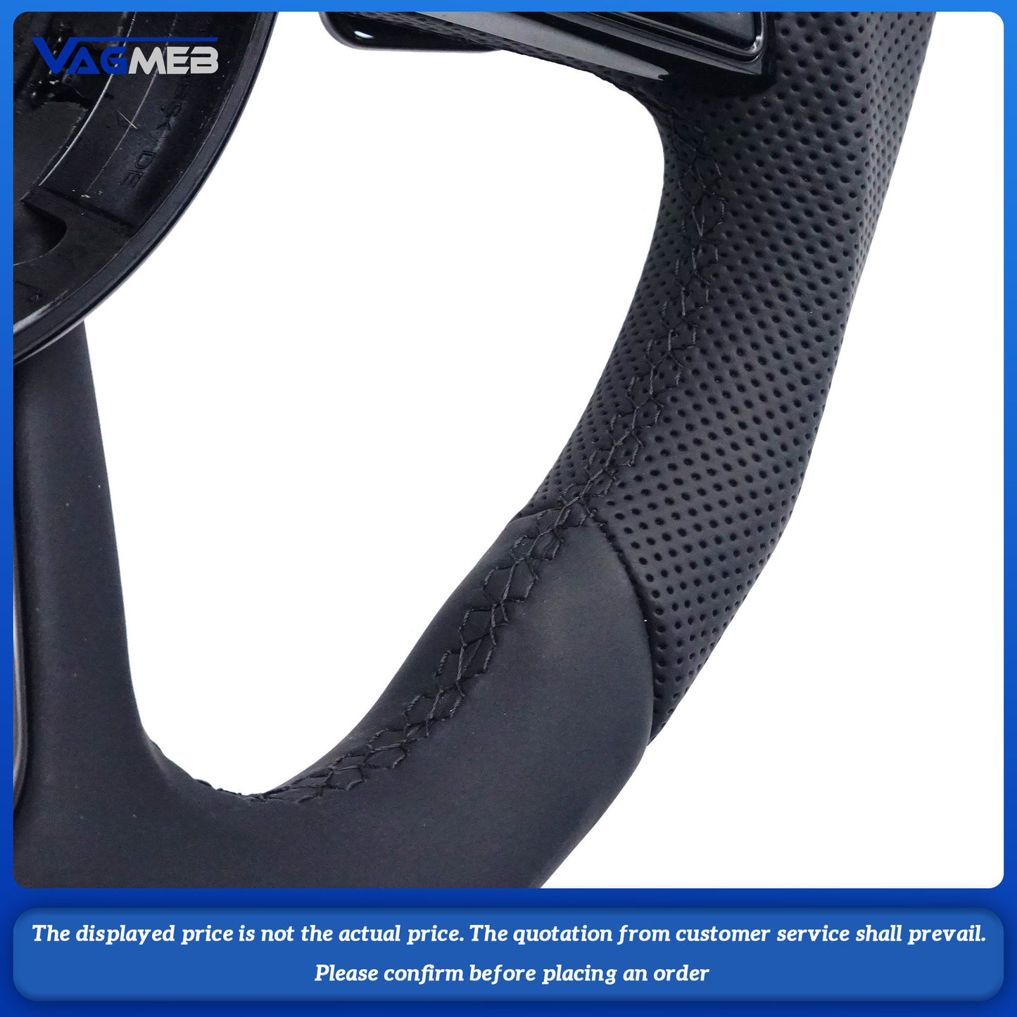 For Audi S Logo A4 B9 leather Full punch half punch Multi-color stitching various styles of paddles steering wheel