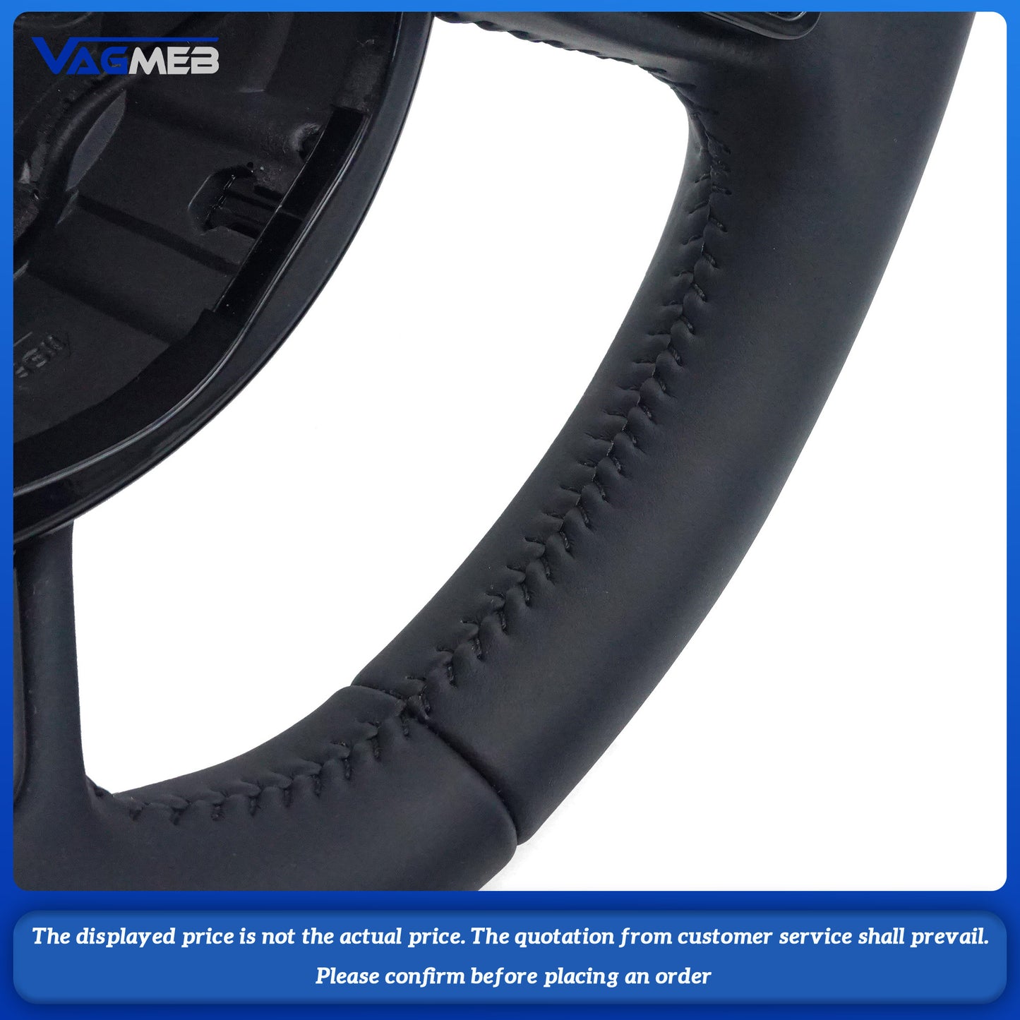 Leather Steering Wheel for Audi SLINE Logo A3 8V A4 B9 A5 A6 A7 Q3 Q5 Q7 Suede Steering Wheel Flat Bottom Steering Wheel