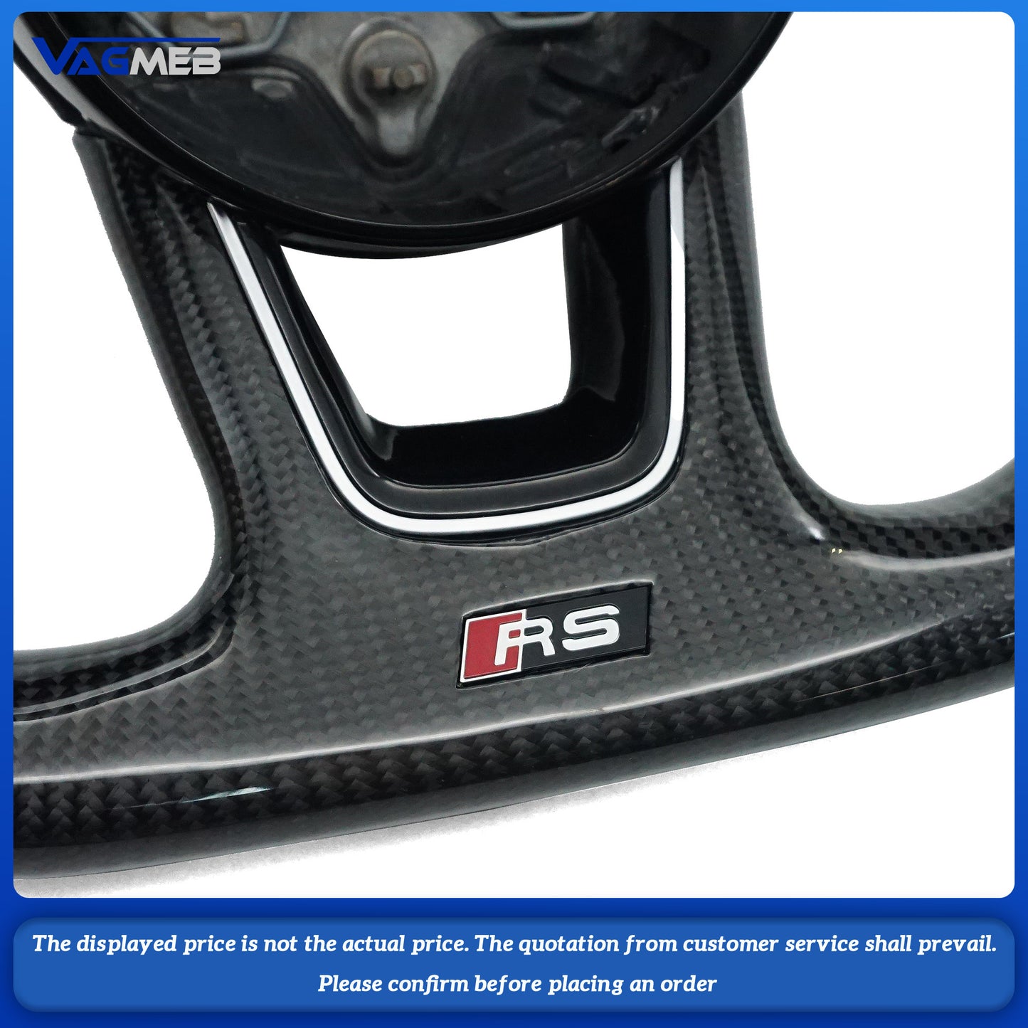 Custom high quality carbon fiber steering wheel For Audi RS logo RS3