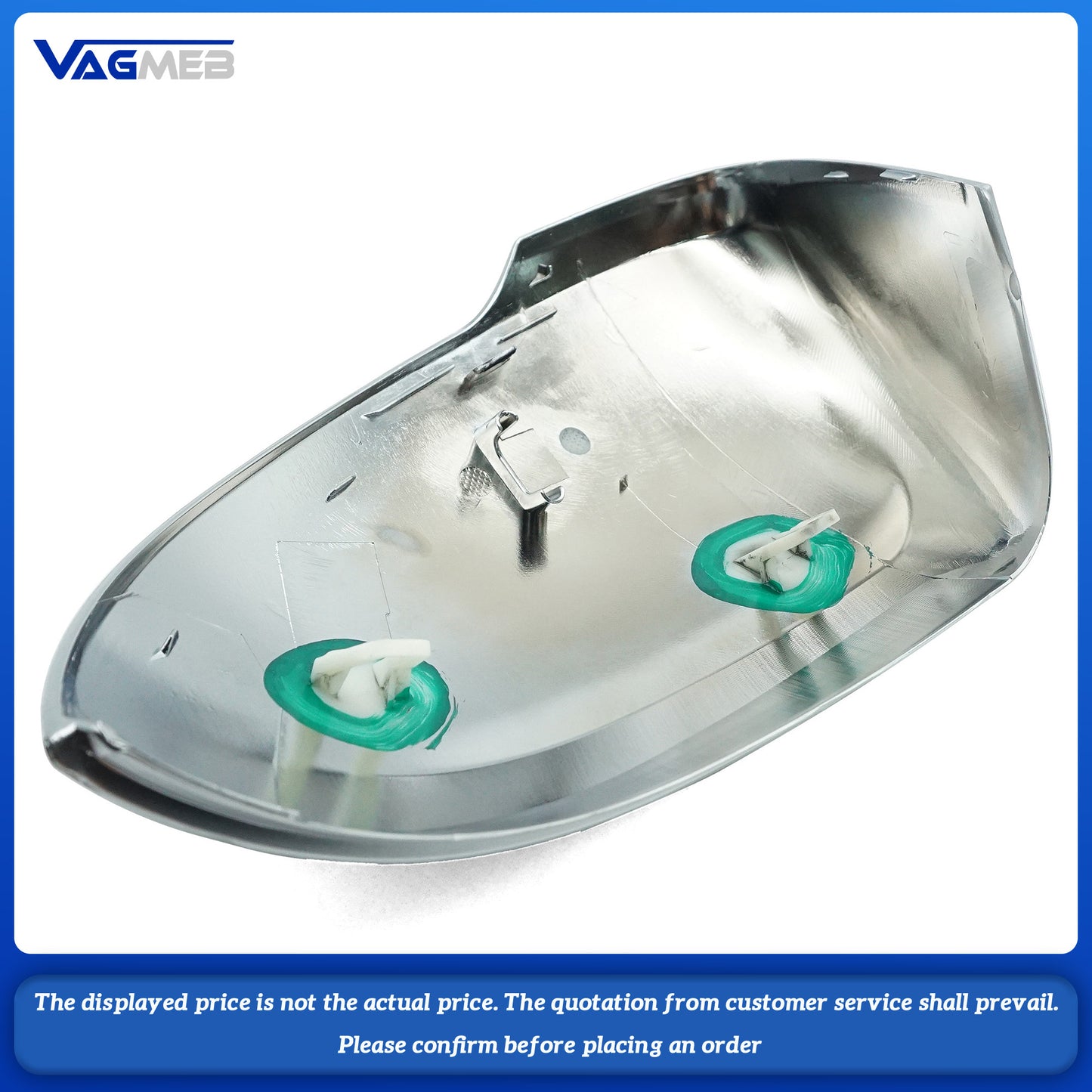 1Pair Matte Chrome Rearview Side Mirror Cover House Cap Shell Lid For VW Passat B8