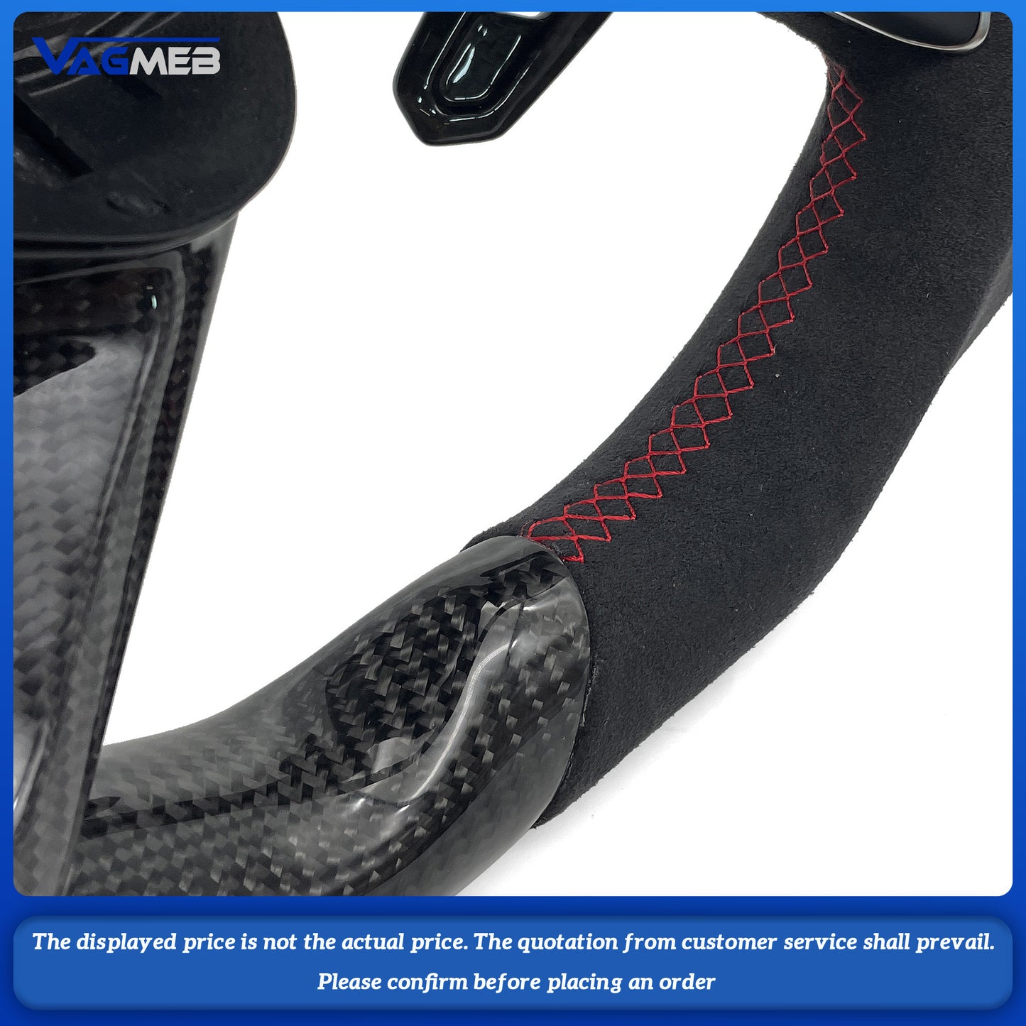 Carbon fiber Alcantara multifunctional flat bottomed steering wheel with paddle shifters For Audi Q5 FY