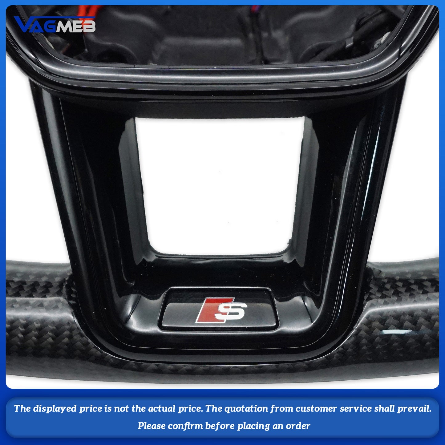 For Audi S standard A6C8 carbon fiber leather black line steering wheel assembly with heating and airbag