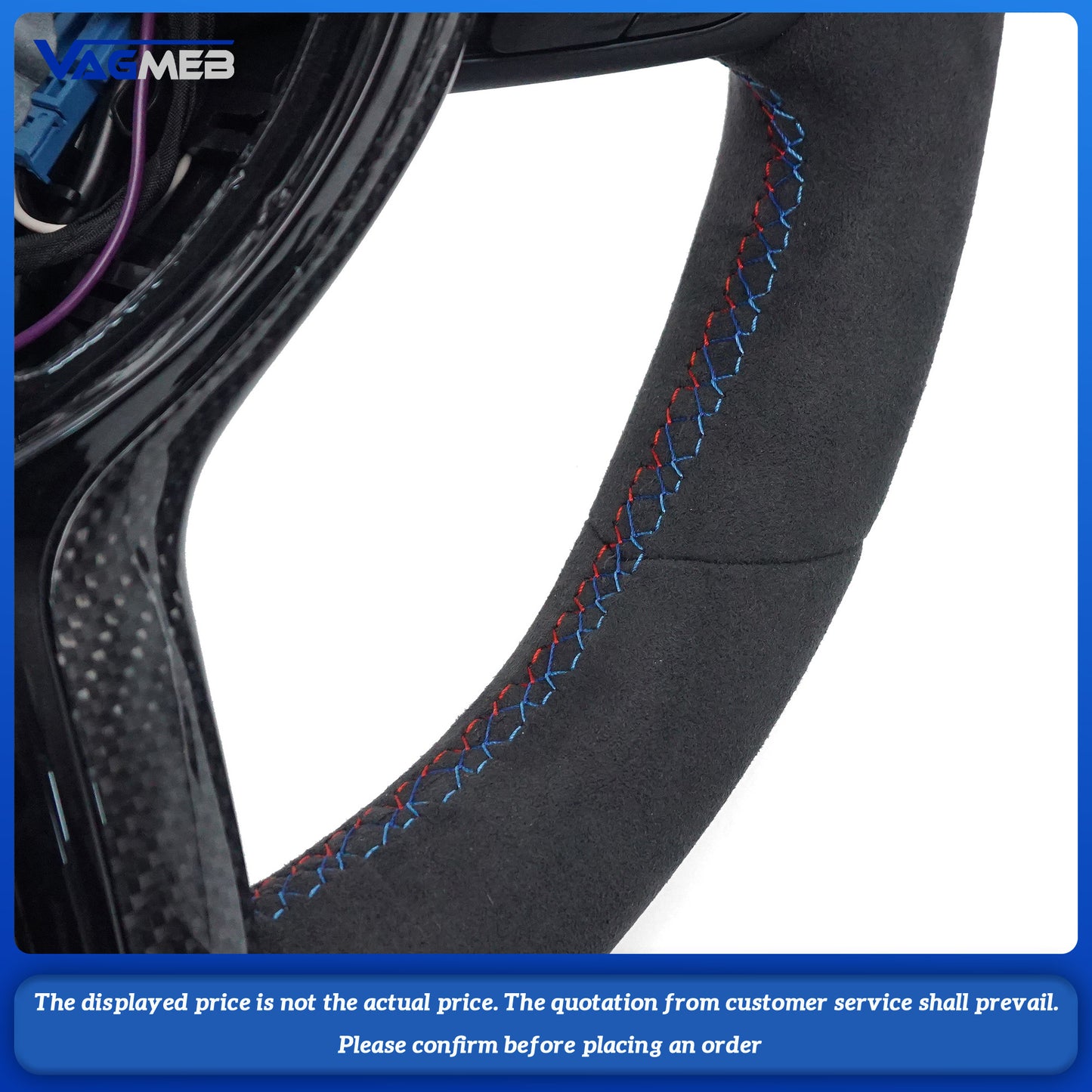 For BMW M M3 F10 F11 F13 F15 F20 F21 F22 F25 F01 F02 F03 F30 F31 F32 F35 F36 F48 Alcantara leather M sport steering wheel