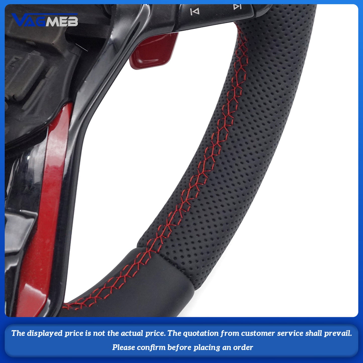 Wholesale Price Perforated Smooth Leather Black Stitching Wheel For VW Multivan T6 Car Steering Wheel