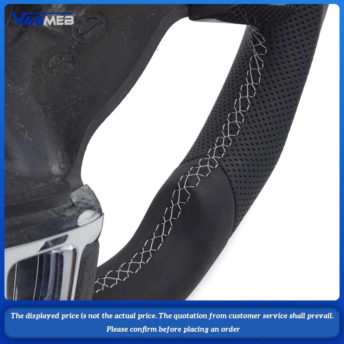 For VW Golf 6 GTI Golf MK6 GTI Custom carbon fiber leather semi-perforated leather steering wheel Customized styles