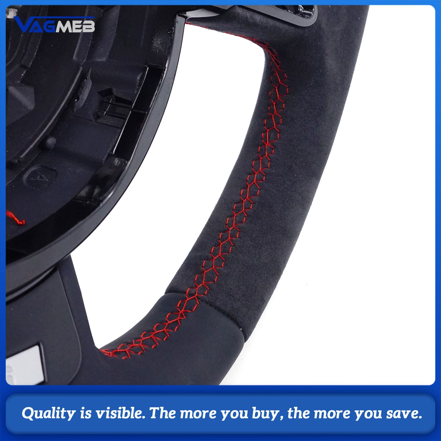 For Audi A6 C7 red striped steering wheel upgrade flat bottomed