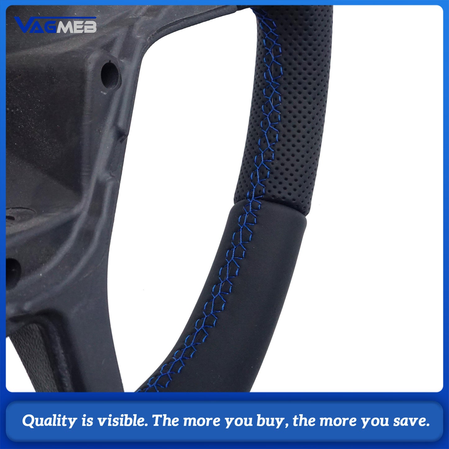 Leather perforated flat bottomed power steering wheel for VW Golf 7 MK7 Car Accessories