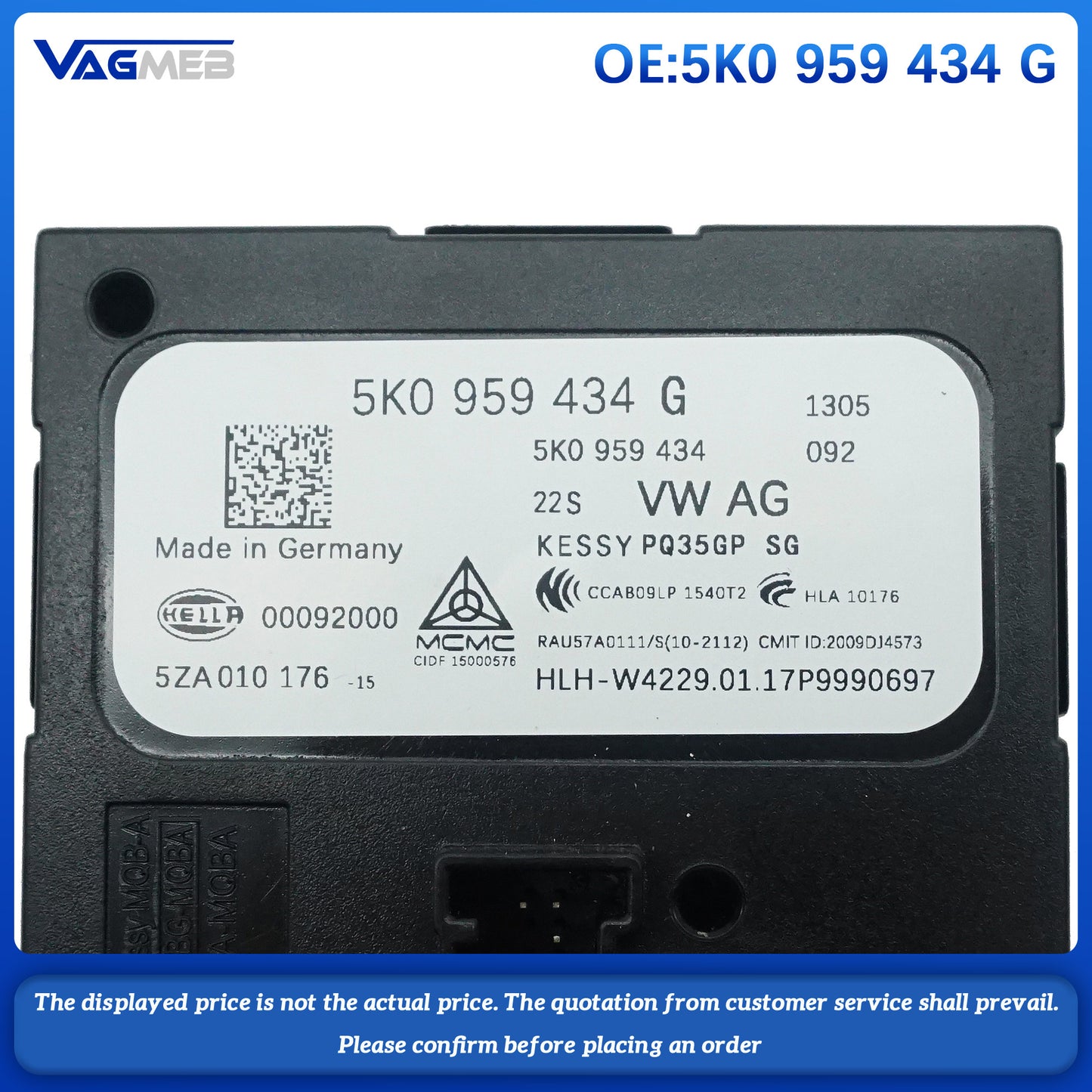 For VW Jetta Passat Audi Q3 Control Unit 5K0 959 434G