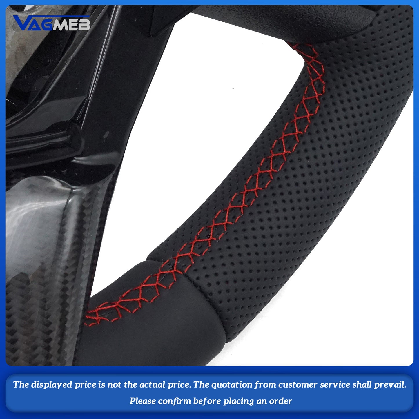 Perforated leather sports steering wheel suitable For Toyota Hilux Revo Fortuner GR steering wheel