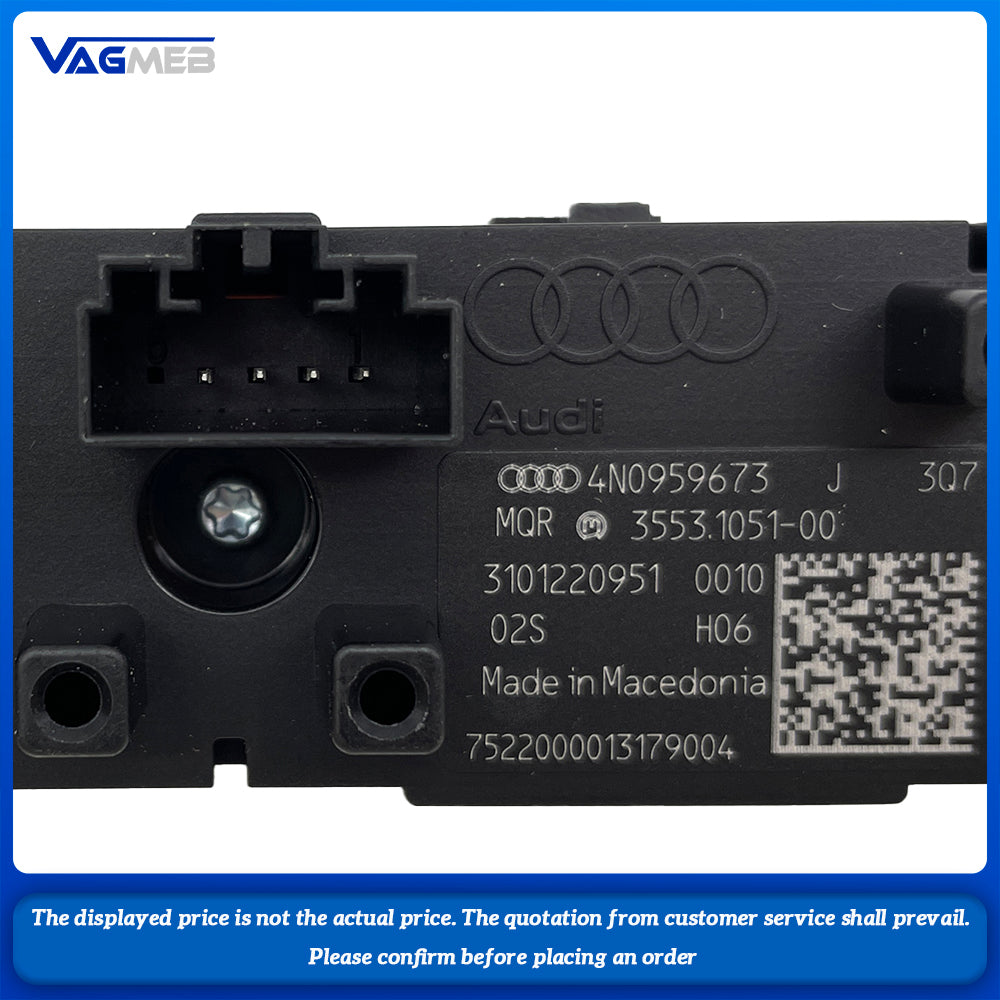 For Audi A6 C8 A7 A8 Q7 Q8 Silver Chrome Multi function Switch PDC Park Assist Radar Switch 4N0 959 673 J
