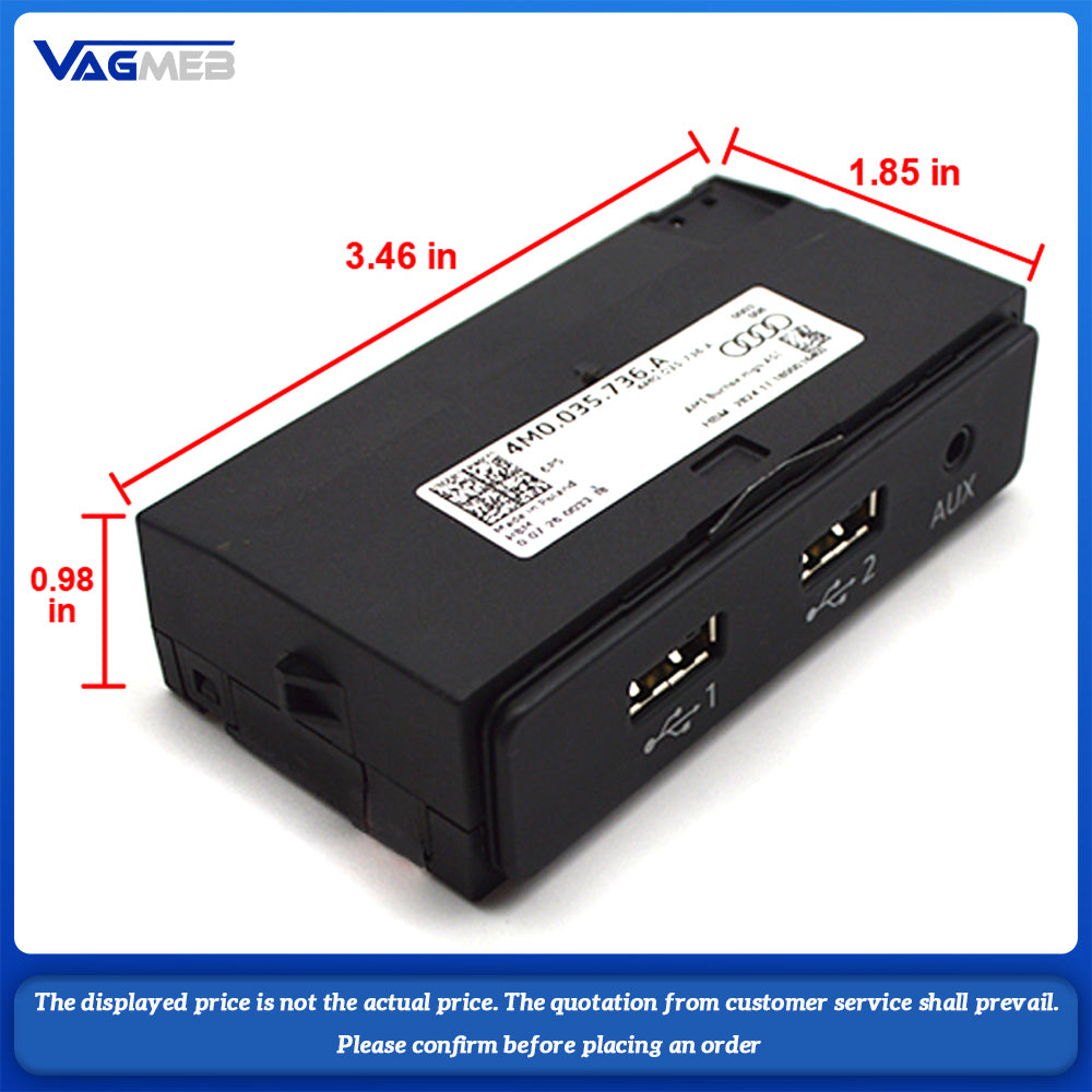 For Audi A4 B9 A5 B9 Q5 MIB2 Carplay Switch smart phone USB interface CarPlay USB AUX IN Plug Cable 4M0 035 736 A