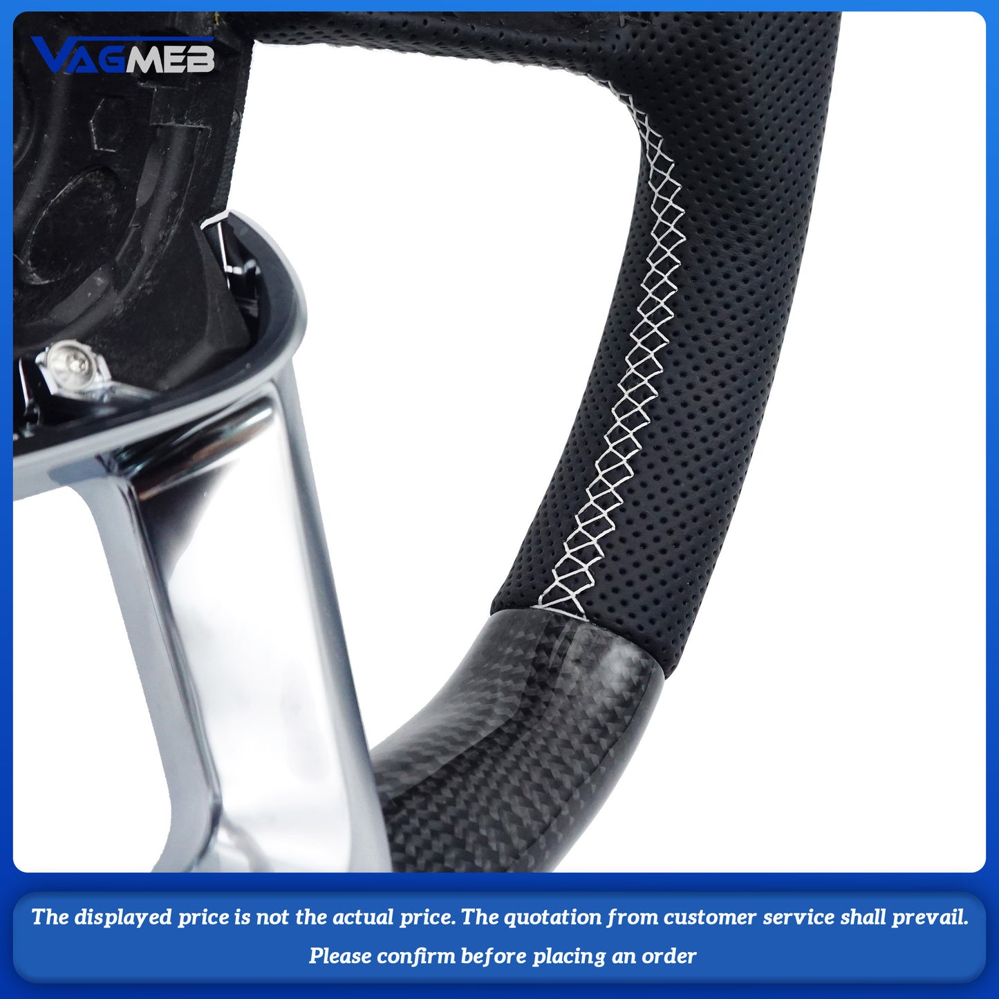 Carbon Fiber Half Perforated Leather Steering Wheel For Audi Q5 FY