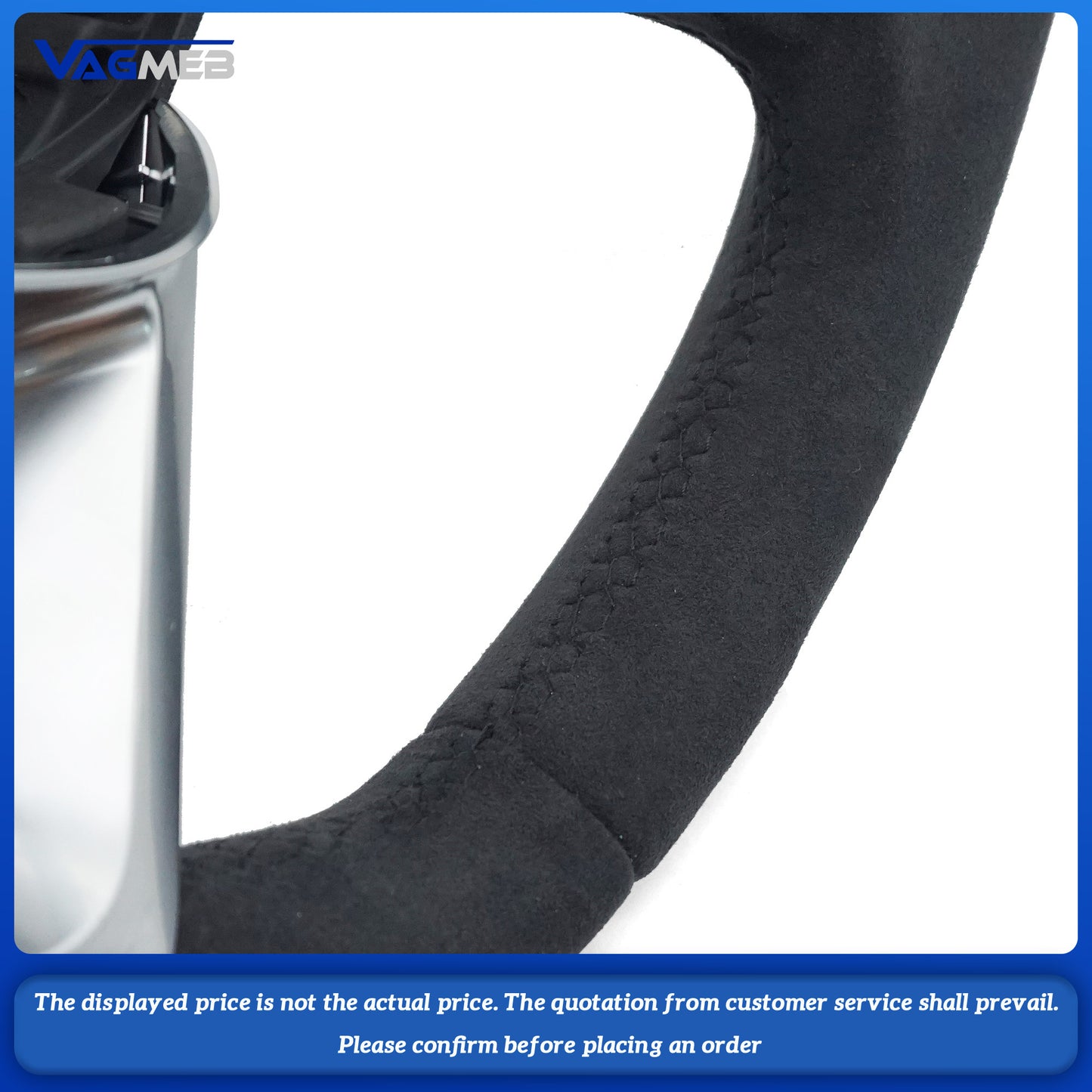 For Audi S Logo Q3 Q5 Q7 RSQ3 RSQ5 RSQ7 SQ5 SQ3 SQ7 custom all alcantara Steering wheel bottom Multi-color lines